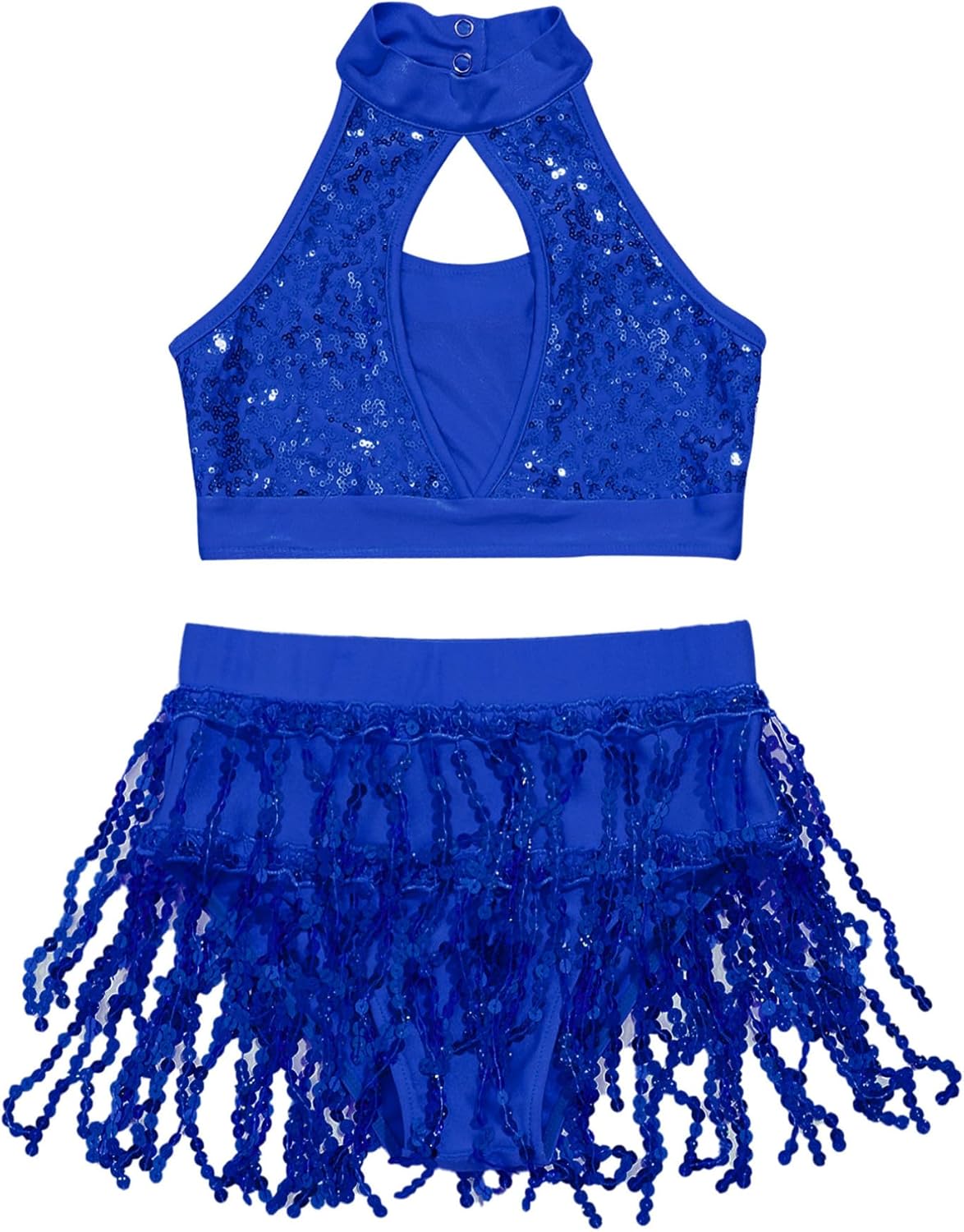 Robe De Danse Ballet Asymétrique Pour Fille 5-16 Ans - Justaucorps Strass, Bretelles Spaghetti