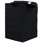 HOMEXCEL Black Microfiber Cleaning Cloth, 24 Pack Cleaning Towels for Kitchen, Lint Free, Scratch-Free, Highly Absorbent, and Reusable Cleaning Rags for House, Window and Glass, Cars, 11.5 X11.5 inch