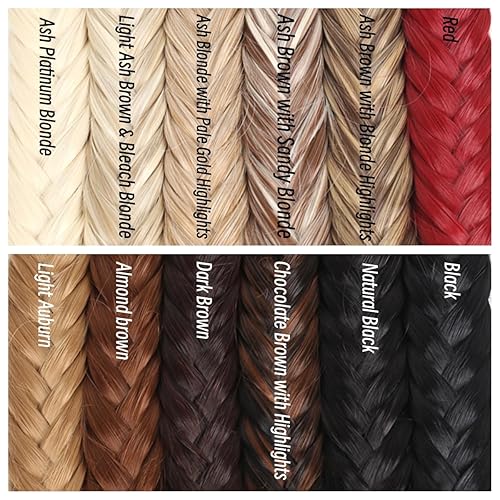 Miniatura 6 de TBOAD Cola de caballo trenzada para mujer, extensión de cola de caballo trenzada de 24 pulgadas de largo, extensión de cabello con clip con cordón