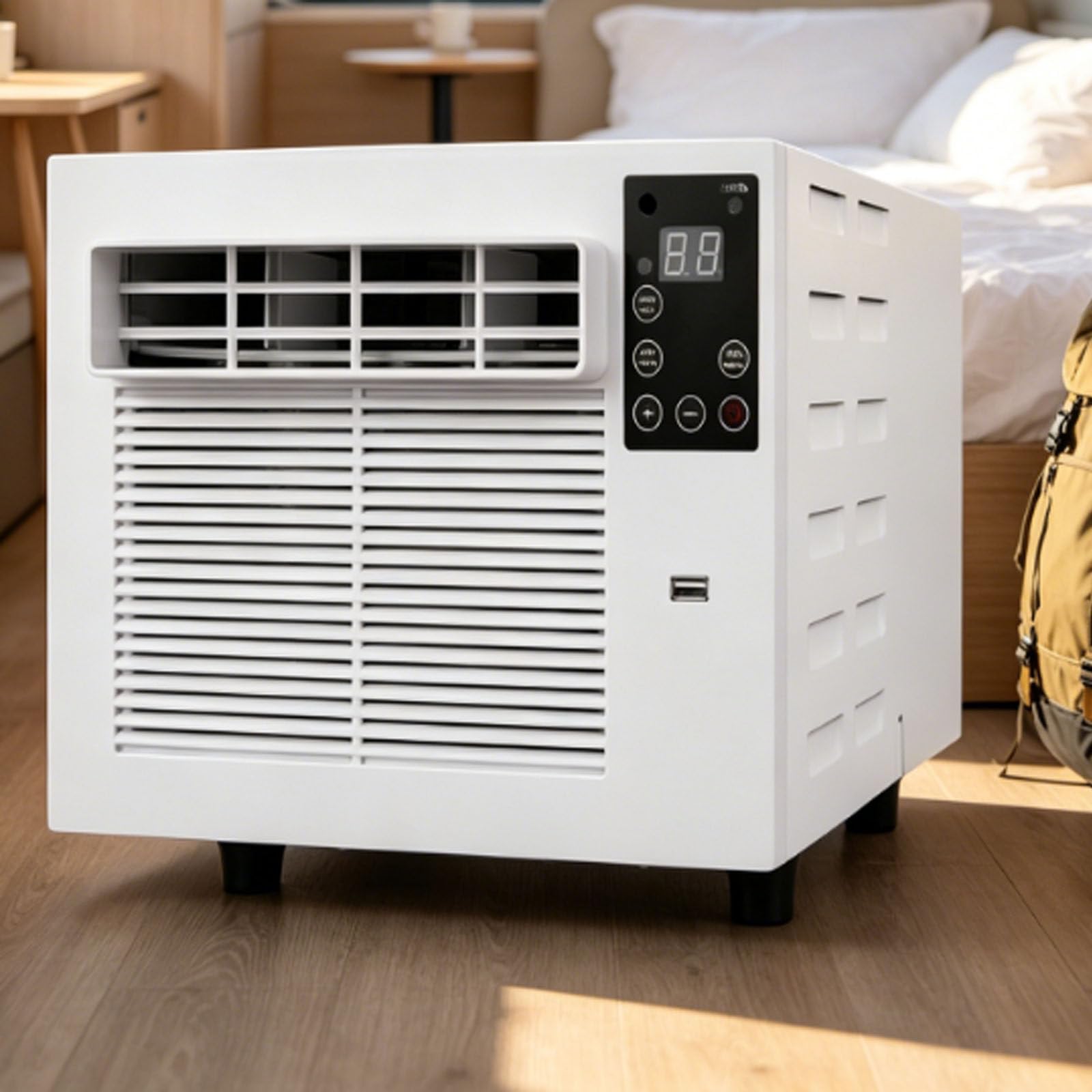ErShangMao Portable Air Conditioner, Camping Ac Unit For 1-3 Person Tents With 1876 Btu Cooling, 280w Camping Ac, Dehumidifying Mode, Led Display, Remote For Rv & Campervan Travel AC+0.9M
