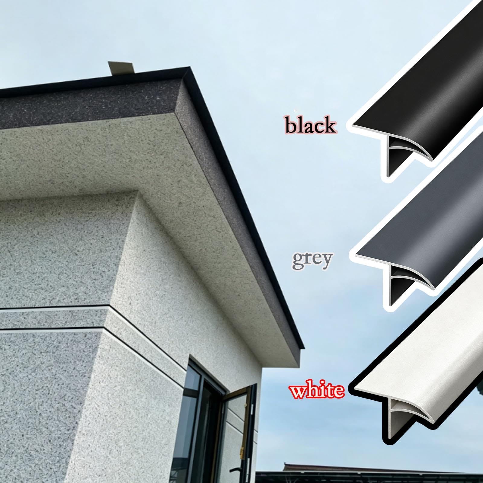 vierteaguas muro exterior Protector Contra Goteo Lluvia Puerta, Metal, 1/4/ 10/12 Piezas, Deflector Lluvia Puerta Resistente Intemperie Aluminio Lluvia/techo(5 PCS black,W 50 mm L 100 cm)