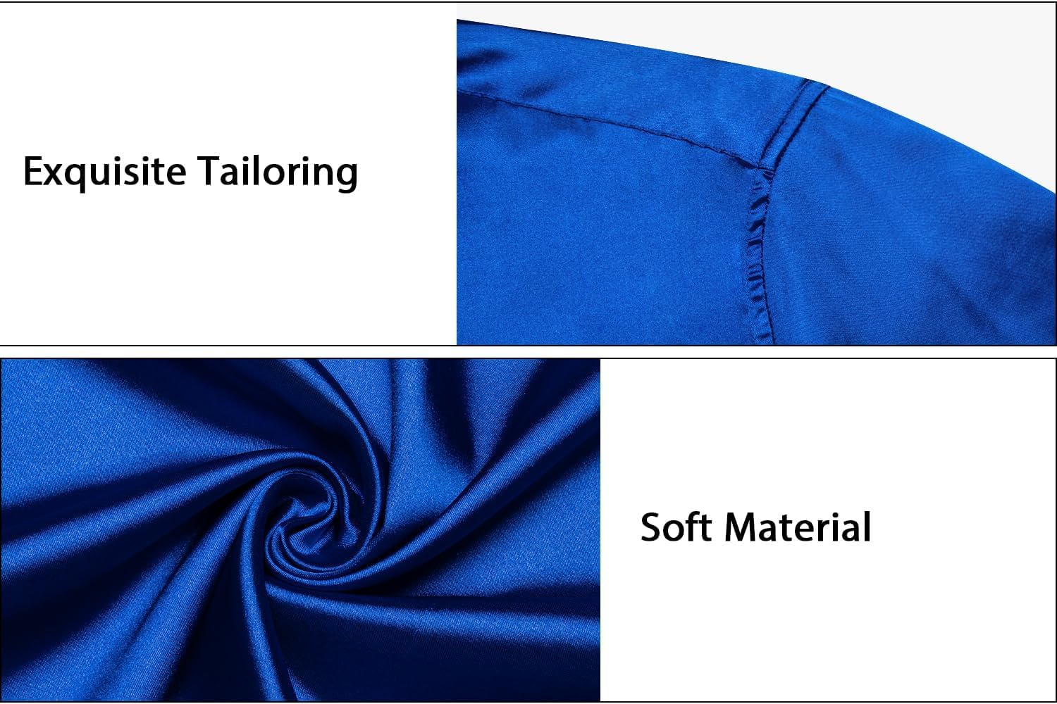 DiBanGu Mens Satin Dress Shirt Luxury Long Sleeve Button Up Shirts Regular Paisley Cuffs Shiny Contrast Shirt for Men Party - Image 6