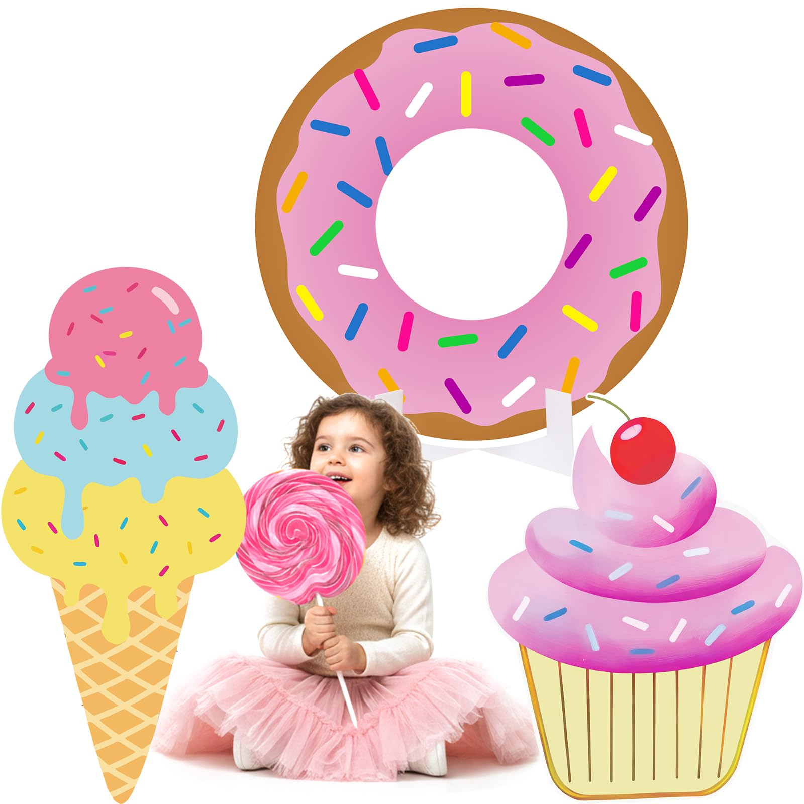 Pączek, duży stojak, dekoracja imprezowa, zestaw z solidnymi podstawami, duży znak podwórka, na imprezę tematyczną, baby shower, rekwizyty do budki fotograficznej, do użytku wewnątrz i na