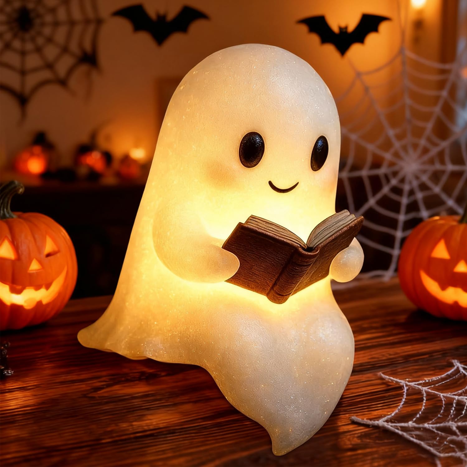 Nachtgeist Lampe, Ghosts Nachtlicht Kinder, Ostern Deko Geister Leselampe Kinder, Bücherregal Deko Geschenke Ostern Geschenke, Nachtlicht Geist, Geisterlampe für Weihnachtszeit Wohnaccessoires Light