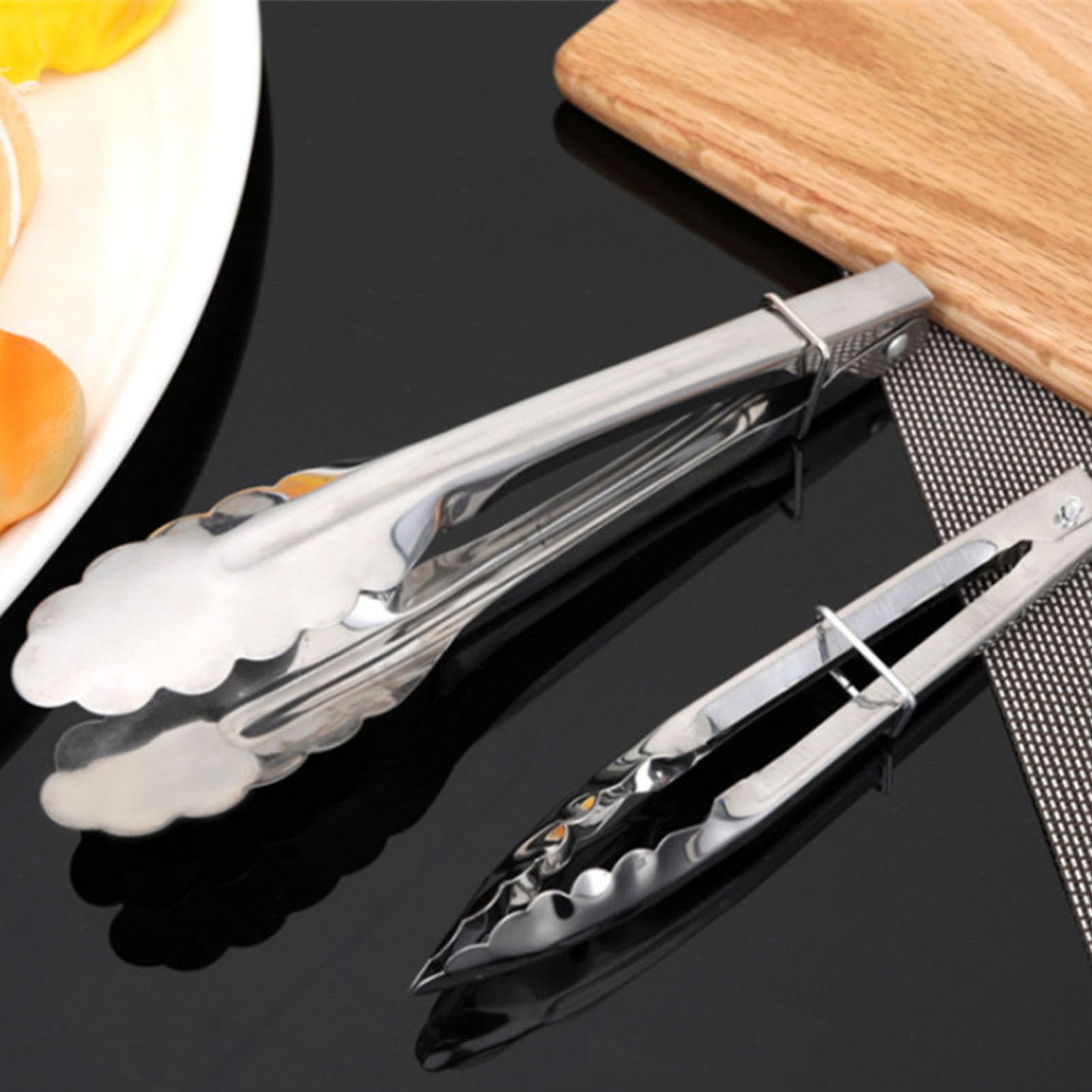 Serving Tongs, Stainless Steel Food Tong Kitchen Tongs Salad Tongs Stainless Steel Utility Tongs Metal Tongs for Serving Food(9 inch)