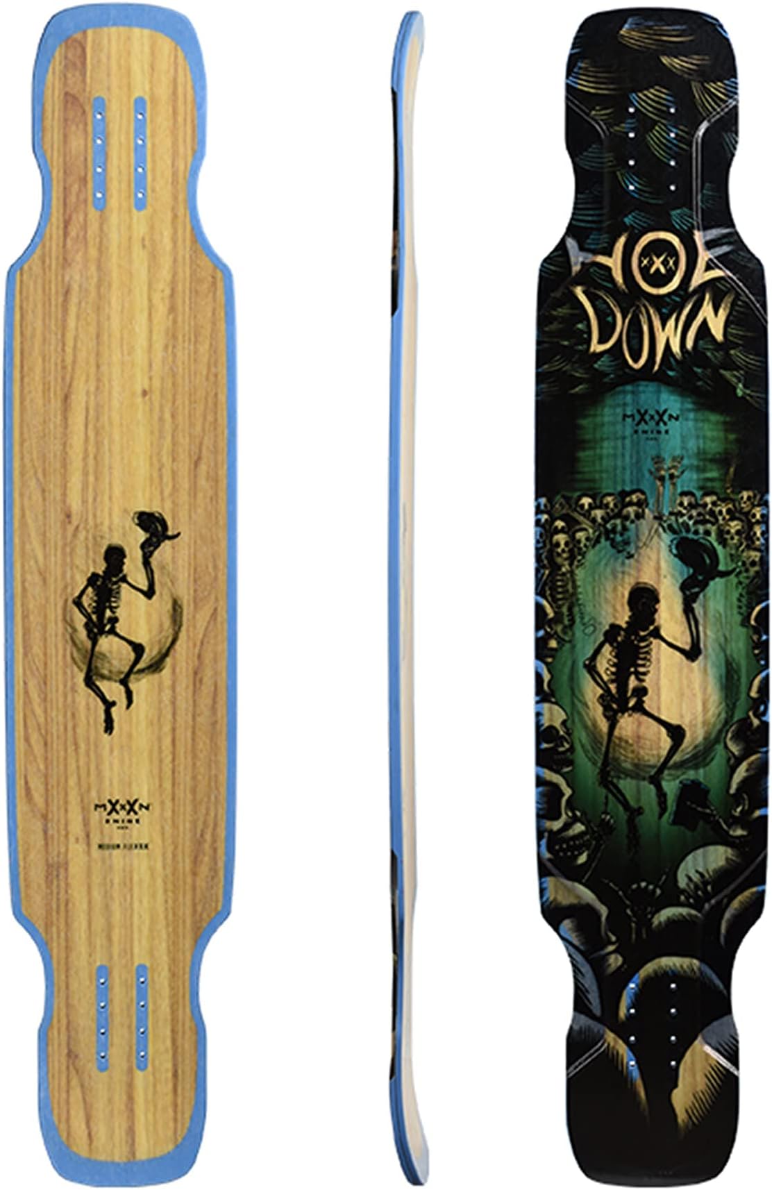 Moonshine Manufacturing Longboard Skateboard, Freestyle Cruiser, Waterproof and Wood Construction, Cruise Skateboard and Longboard Decks, Lightweight Build (Hoedown Soft Flex Deck Only)