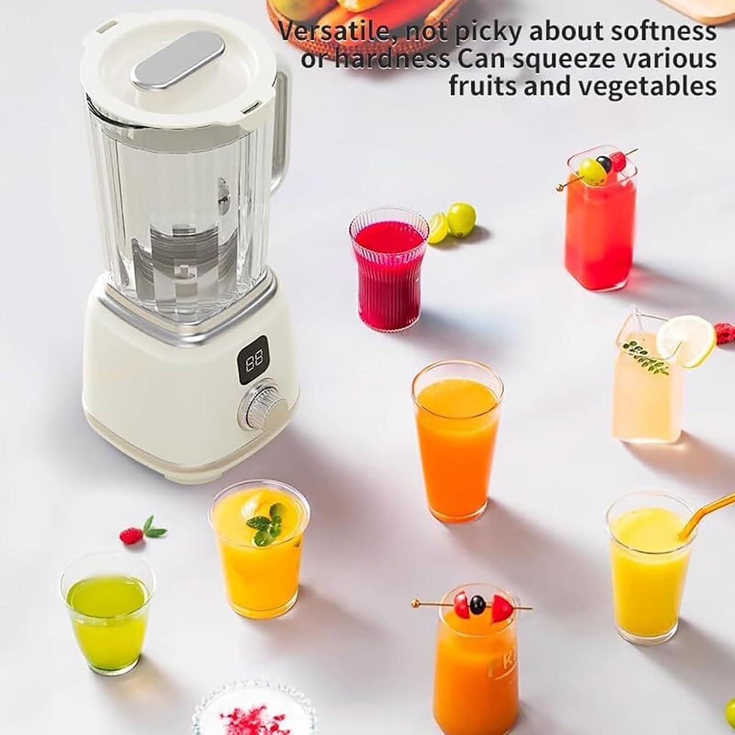 Cold Press Juicer Machines, Self-Feeding Automatic Slow Masticating Juicer With Wide Feed Chute For Whole Fruits And Vegetables, High Juice Yield, Easy To Clean(Black)
