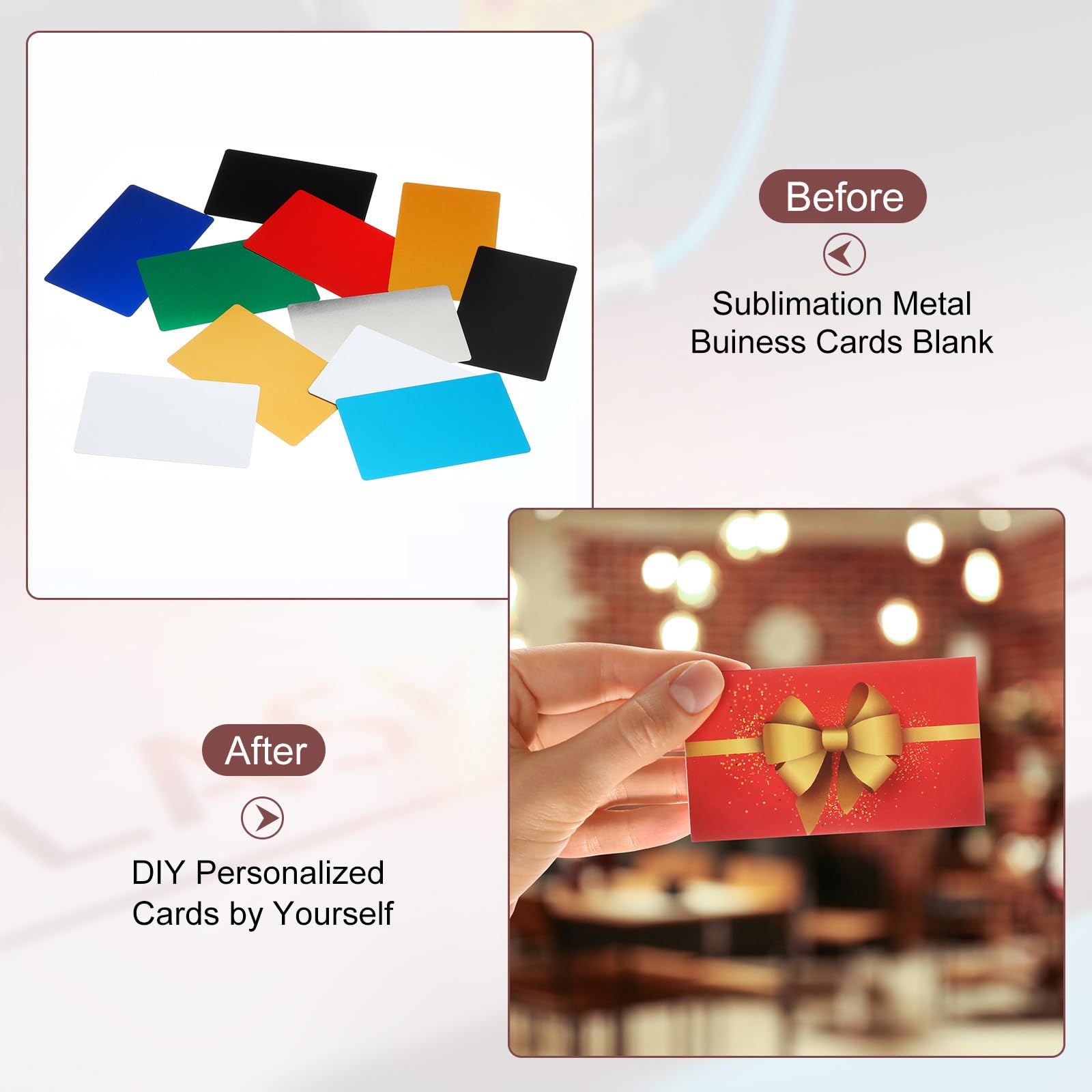 PATIKIL 30 Stück Metall Visitenkarten - Eloxiertes Aluminium Für Lasergravur