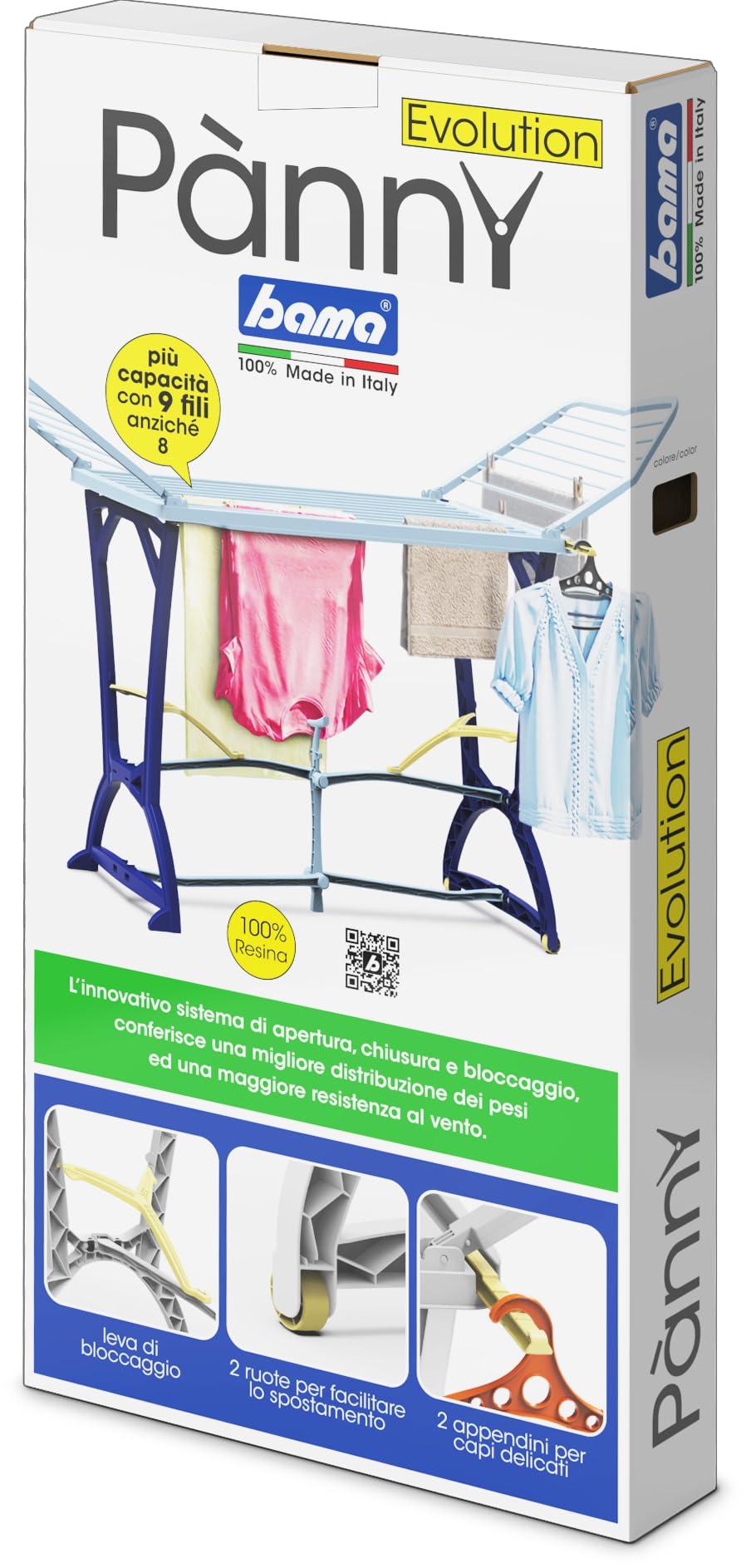 Bama 80009 Stendibiancheria, Melone, 60 x 13 x 125 cm