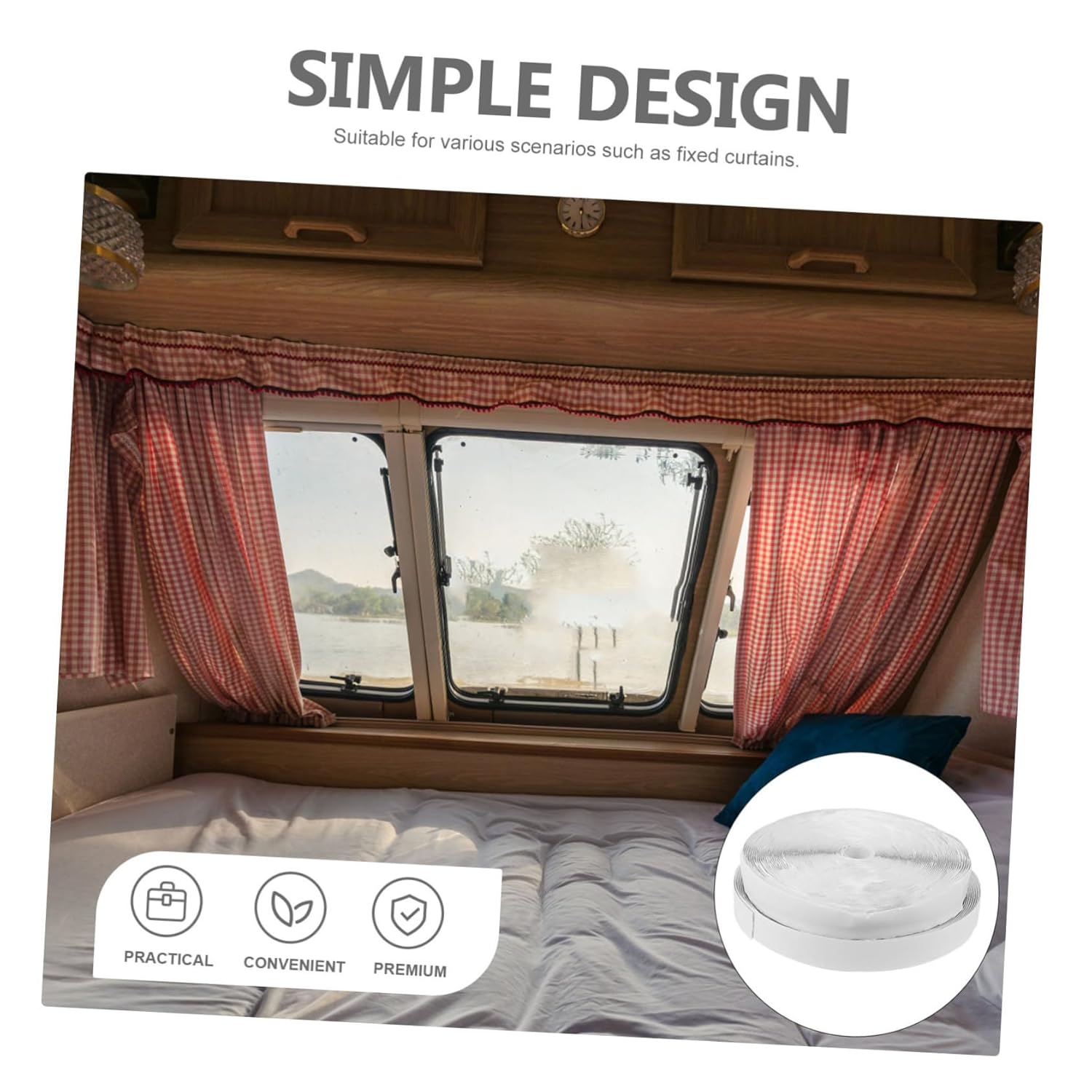 1set Self-Adhesive Hook and Tapes Strong Double-Sided Carpet Fixing Strips for Home Curtains and Automotive Use Easy Installation and