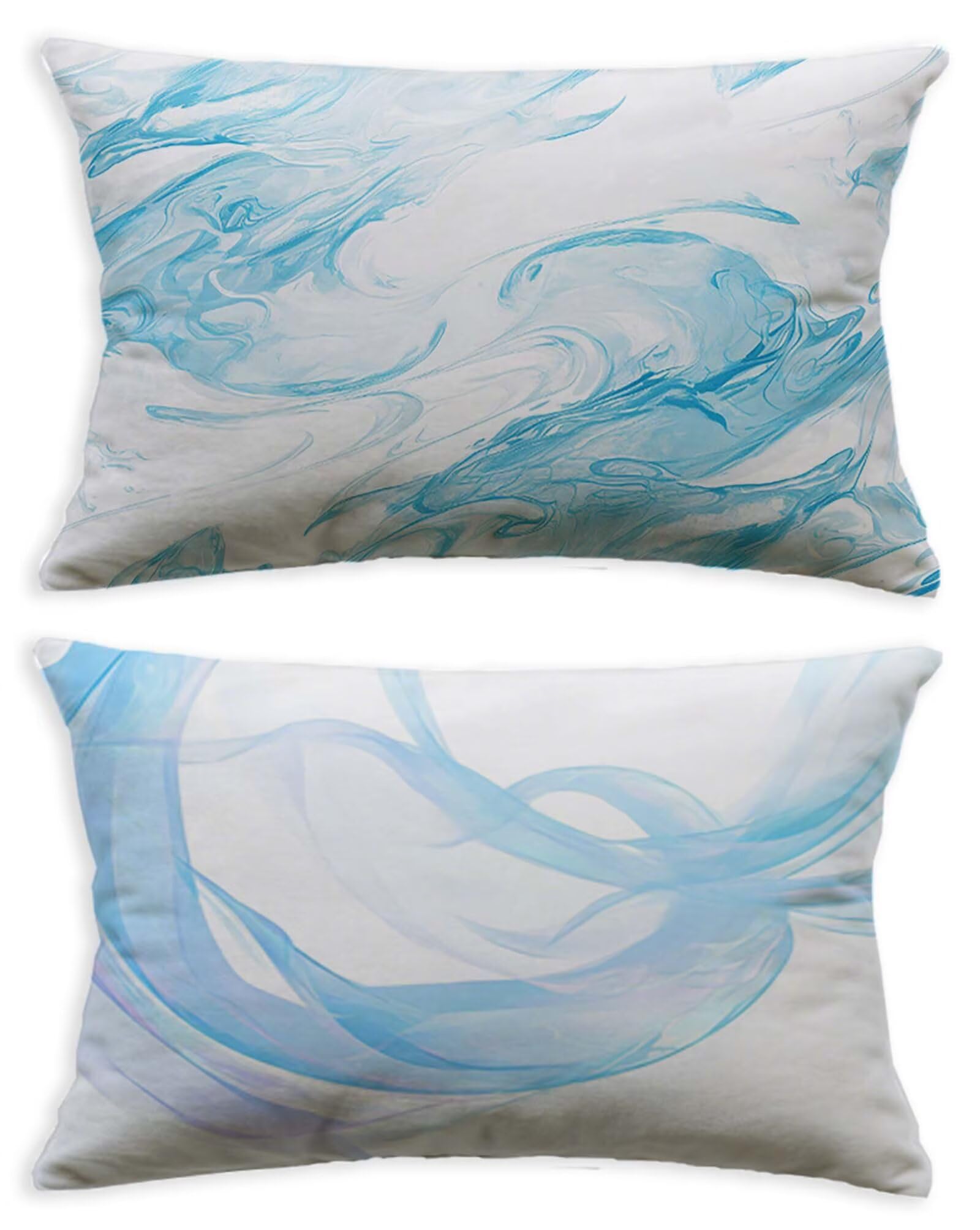 Taie Oreiller 70x90 Lot de 2 Rectangulaire Velours Housse Coussin Blanc Canapé