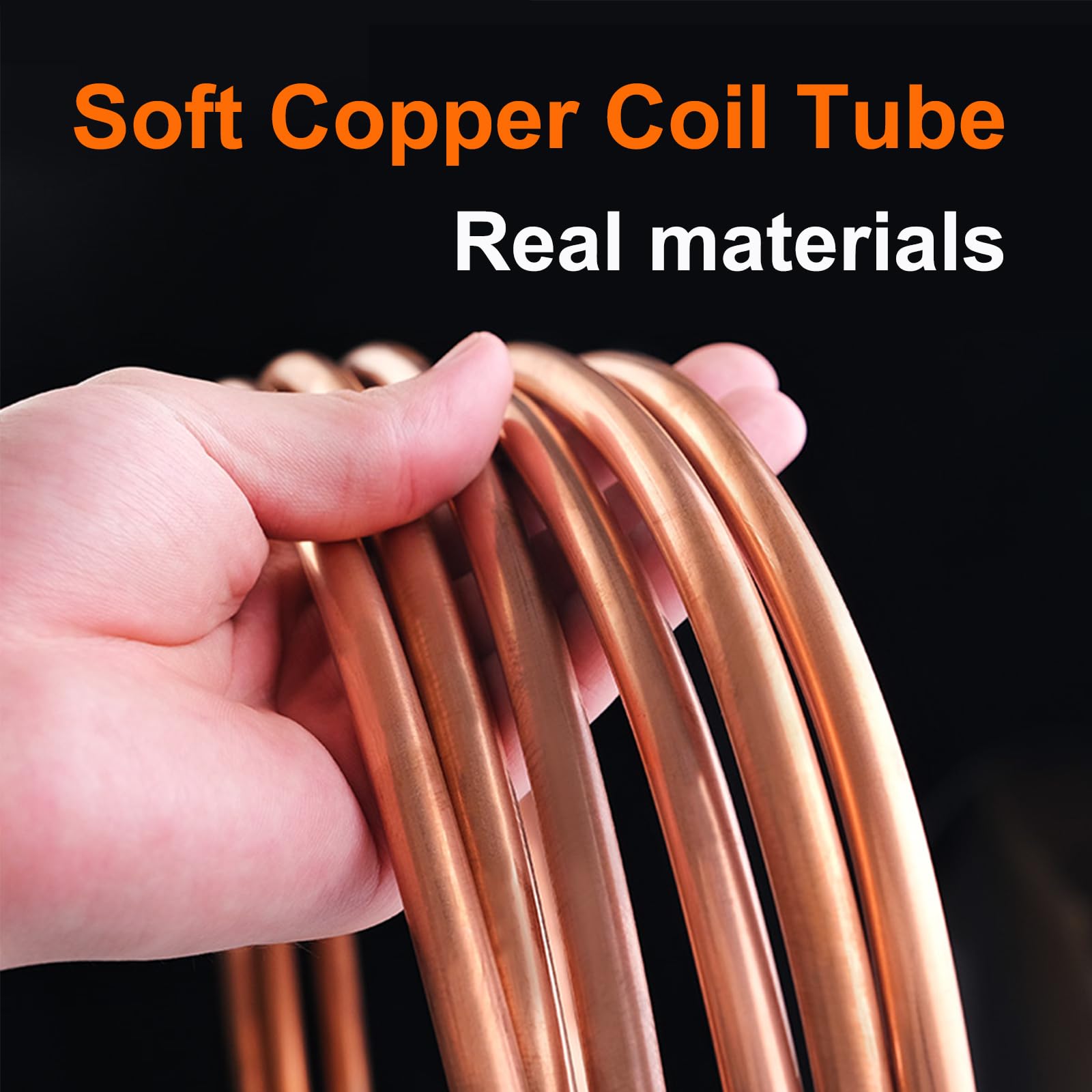 Tubo Cobre Blando En Bobina Tubo Cobre Hueco Flexible Resistente para Refrigeración Aire Acondicionado Fontanería HVAC Transferencia De Calor DIY Eléctrico,7mm*1mm*10m