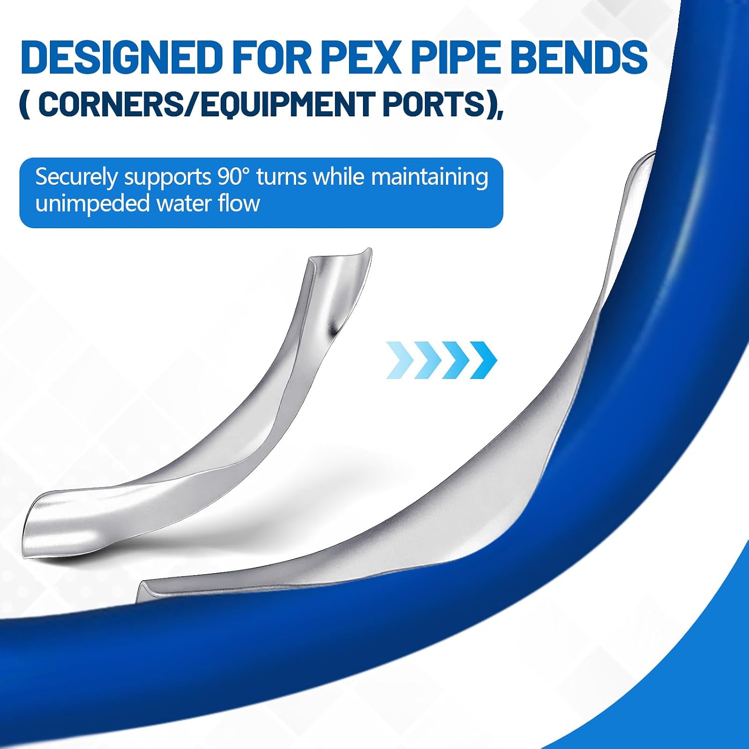 100 Pcs 3/4" Pex 90 Degree Bend Support Metal Pex Fittings Tubing Bend Supports Elbow Clamps Pipe Holder for Home Commercial Industrial Plumbing Heating Systems