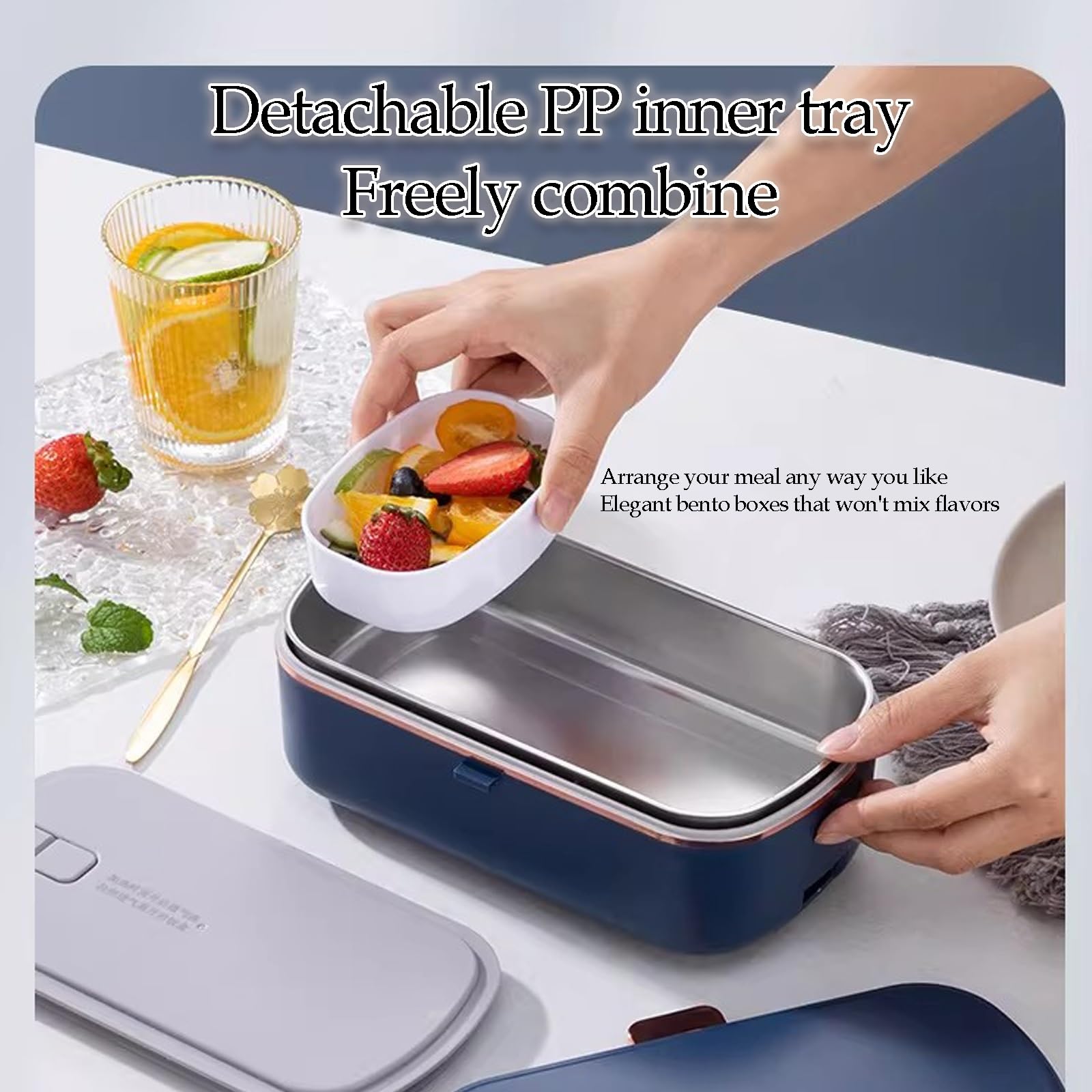 Scatola For Il Pranzo Riscaldata Elettricamente Senza Acqua, Scalda Pasti, 100V/220V, 36W, 900ml, Ideale For Lavoratori D'ufficio E Studenti(Yellow)