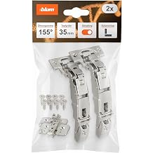 Blum Clip top Blumotion Wide Angle Hinge 155 - Corner Stop, 0 Input, 35 mm Pot, Screws, Nickel-Plated