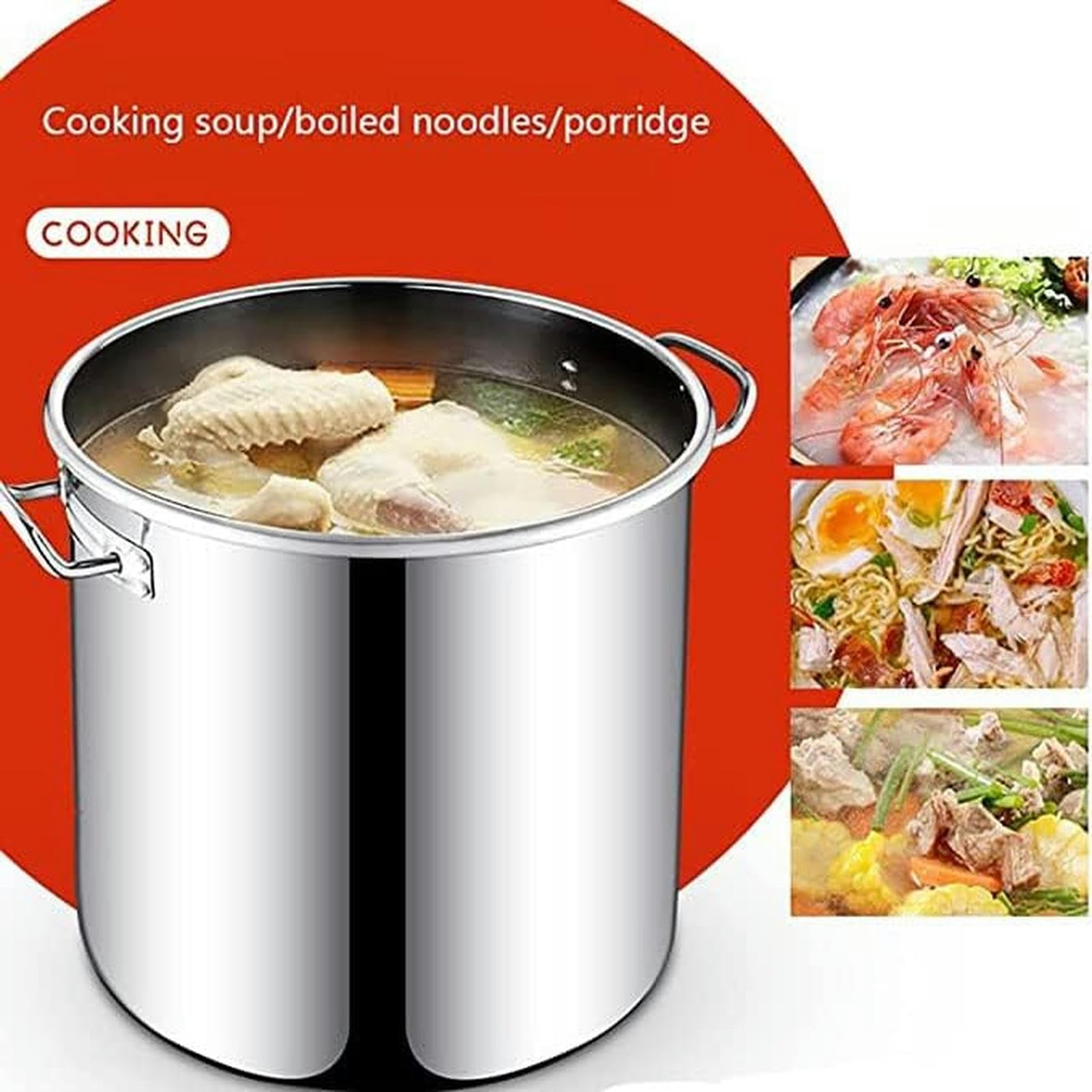 Suppentopf aus Edelstahl in handelsüblicher Qualität für Induktion, Kochen von Meeresfrüchten und Suppen