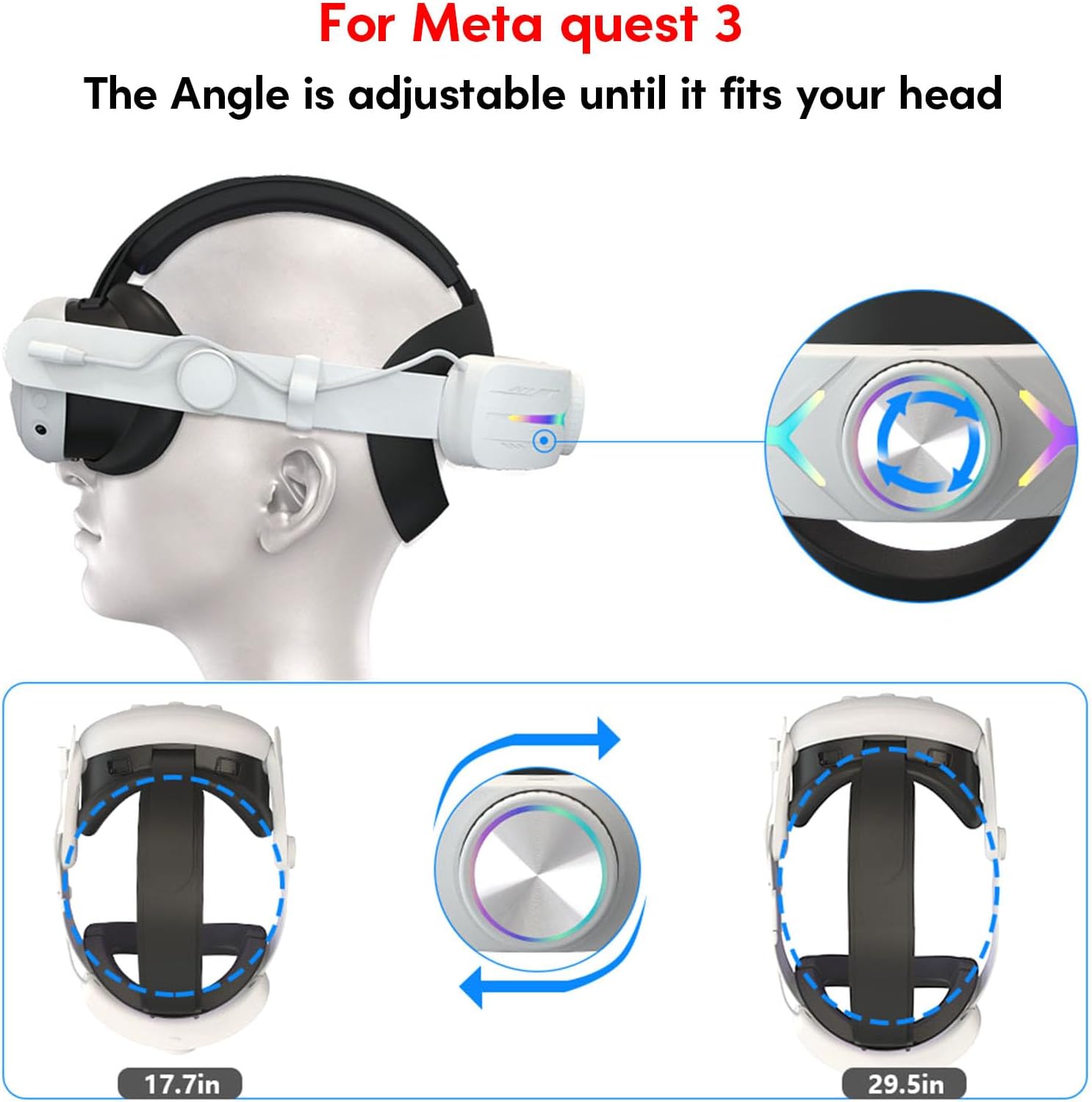 快適な調節可能な RGB ヘッドストラップ ヘッドセットヘッドバンド用 8000mAh バッテリー没入型 アドベンチャーに最適