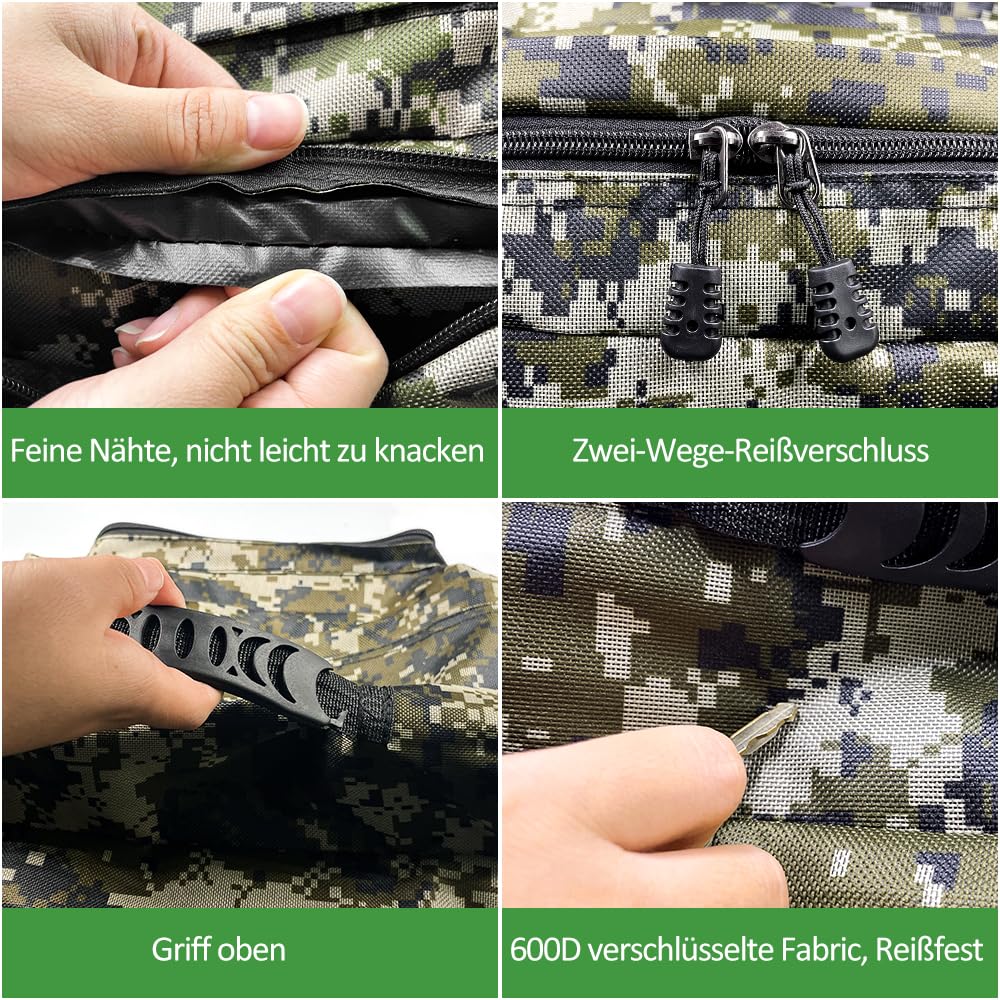 Borse da bicicletta per portapacchi, da 30 l, doppia borsa da bicicletta per portapacchi posteriore, impermeabile, con copertura antipioggia, con nastri riflettenti (mimetizzazione)