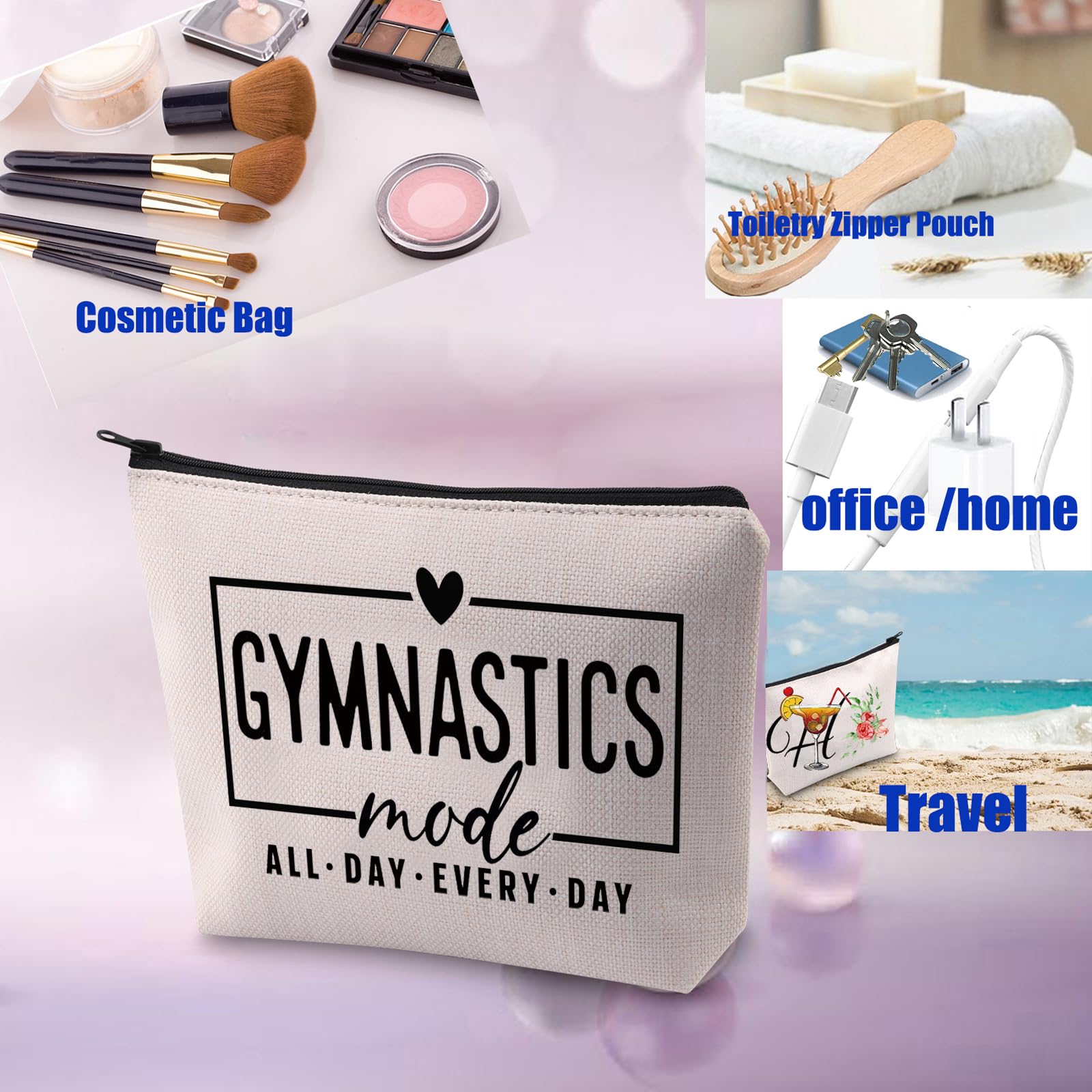PXTIDY Gymnastics Mode Cosmetic Bag Gymnastics Gifts Make Up Bag Gymnastics Life Competition Mode Gymnast Team Gift - Image 2