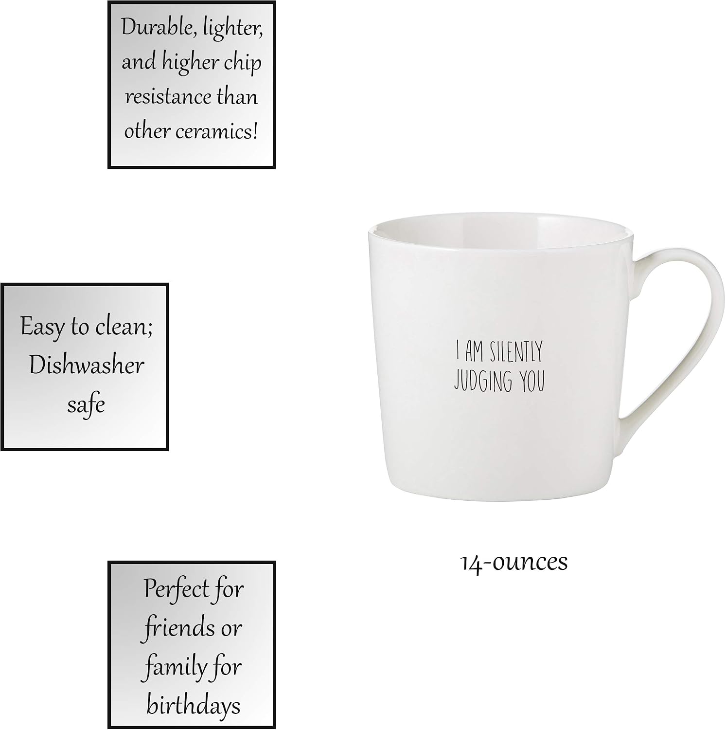 Santa Barbara Design Studio SIPS Drinkware Coffee Cup/Mug, 14-Ounce, Silently Judging image 2