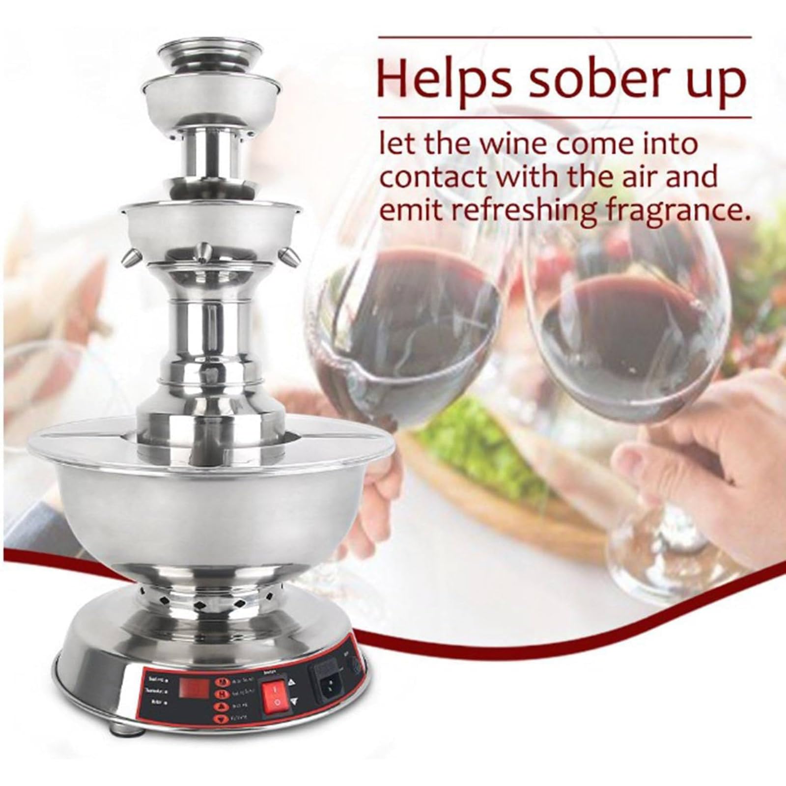 Amazon｜赤ワインファウンテンマシン、3層電動飲料ディスペンサー、3.5