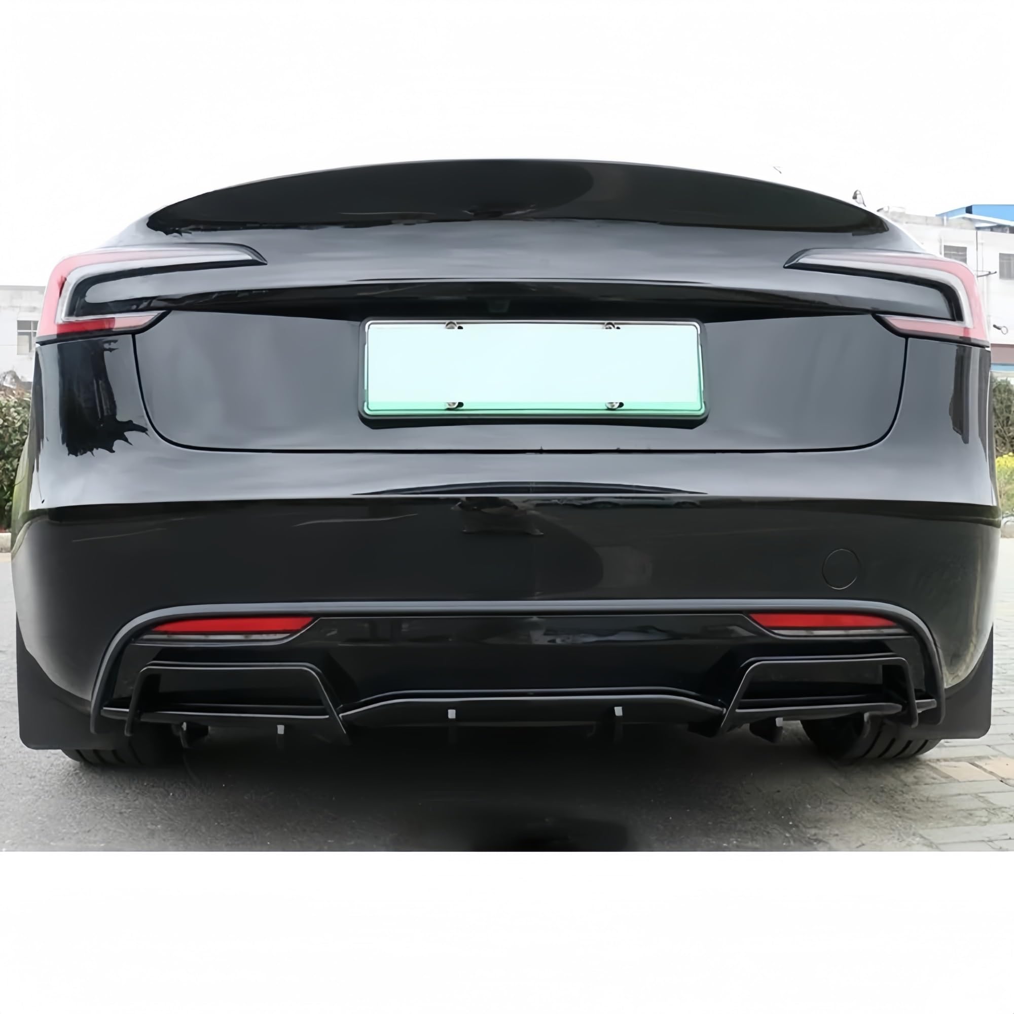 para difusor de Parachoques Trasero Coche para Tesla para Modelo 3 Highland 2024-2025 Cubierta ABS Delantales Protectores Traseros(Carbon Look)