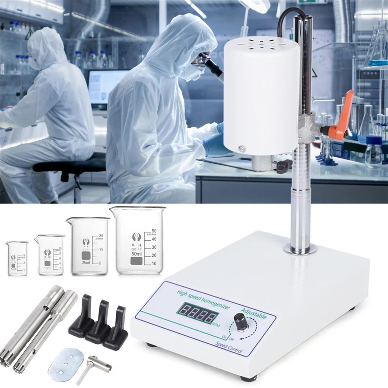 Homogenizator, Homogenizator FSH-2A o dużej prędkości, 220 W, dyspergator laboratoryjny, emulgator, rozbija membranę, 8000-22000 obr./min