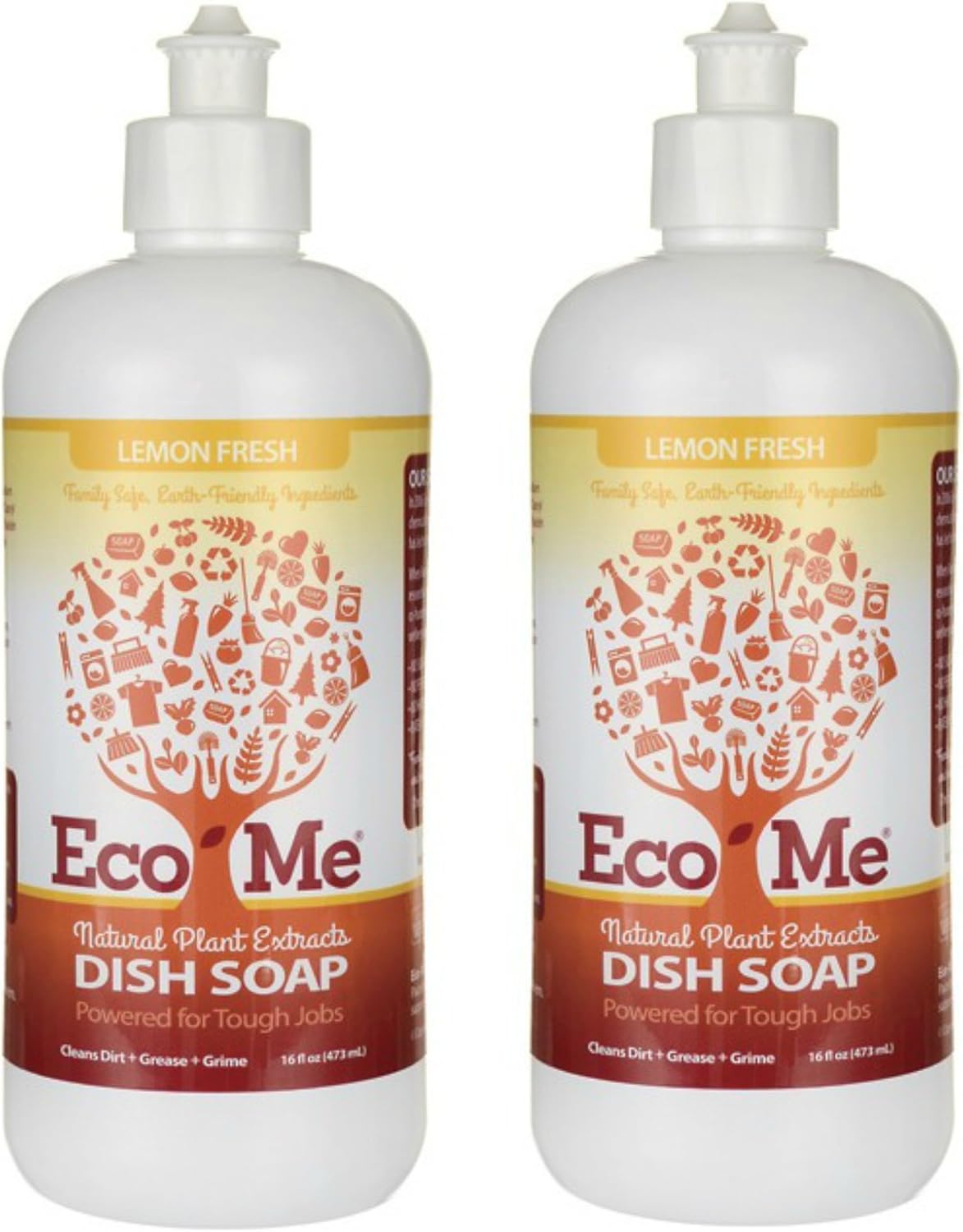 Eco-me - Lemon Fresh Dish Soap 16 oz (2 Pack, Lemon Fresh)