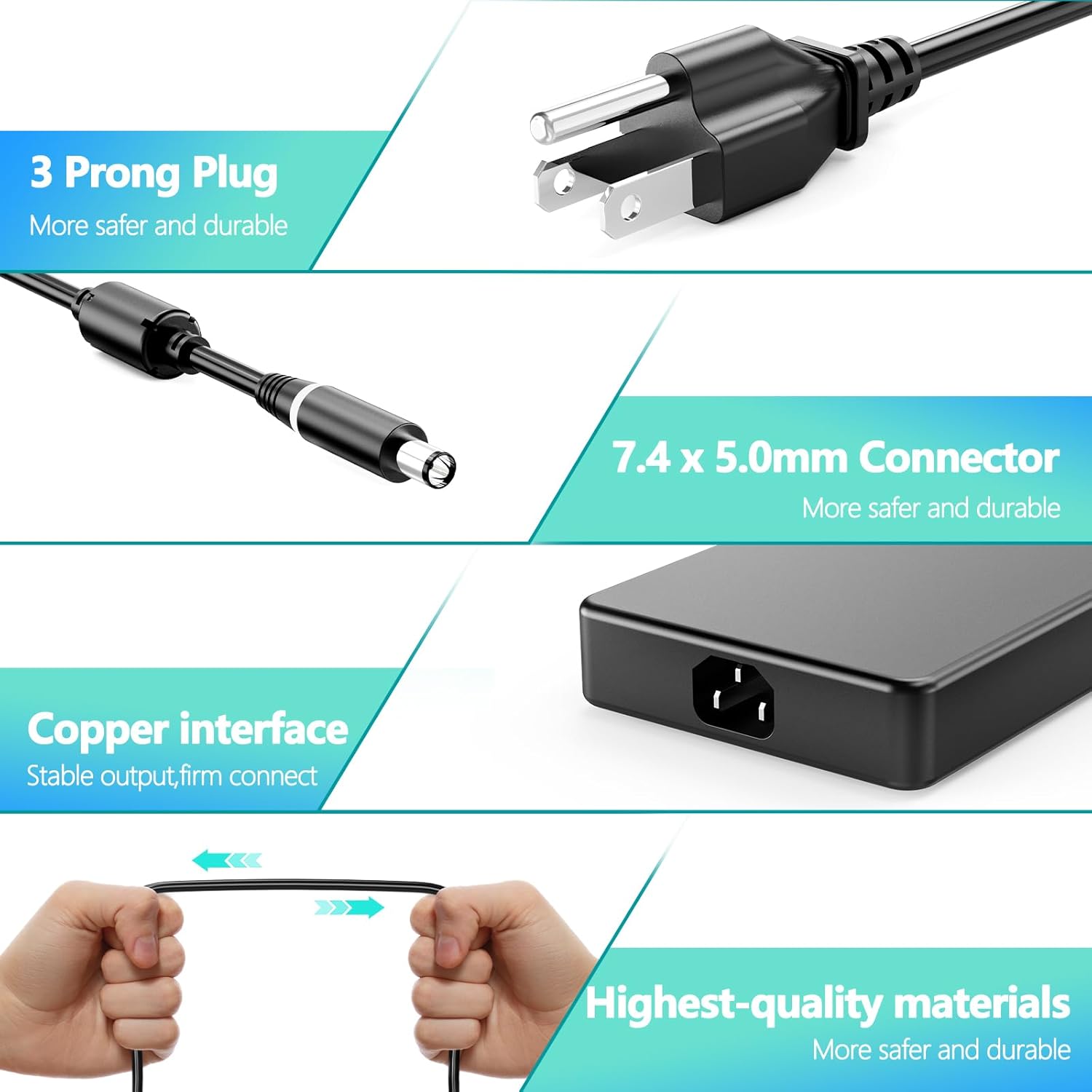 240W Charger Fit for Dell Alienware M15 17 15 R3 R4 R5 R2 13 M17 X51 M17X M18X G5 G7, Precision 7710 7540 M6400 M6500 M6700 M6800 J211H GA240PE1-00 AC Adapter Power Cord