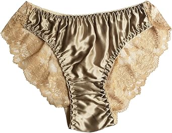 LSHARON Women's Sexy Mulberry Silk Briefs Lingerie Lace Thong Underwear Panties