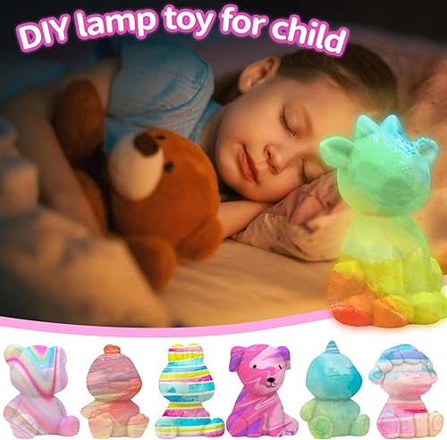 Miniatura 4 de Pinta tu propio kit de lámpara de ciervo, 1 pieza, kits de pintura geométrica para niñas y niños de 4, 5, 6, 7, 8, 9, 10, 11, 12+, suministros de