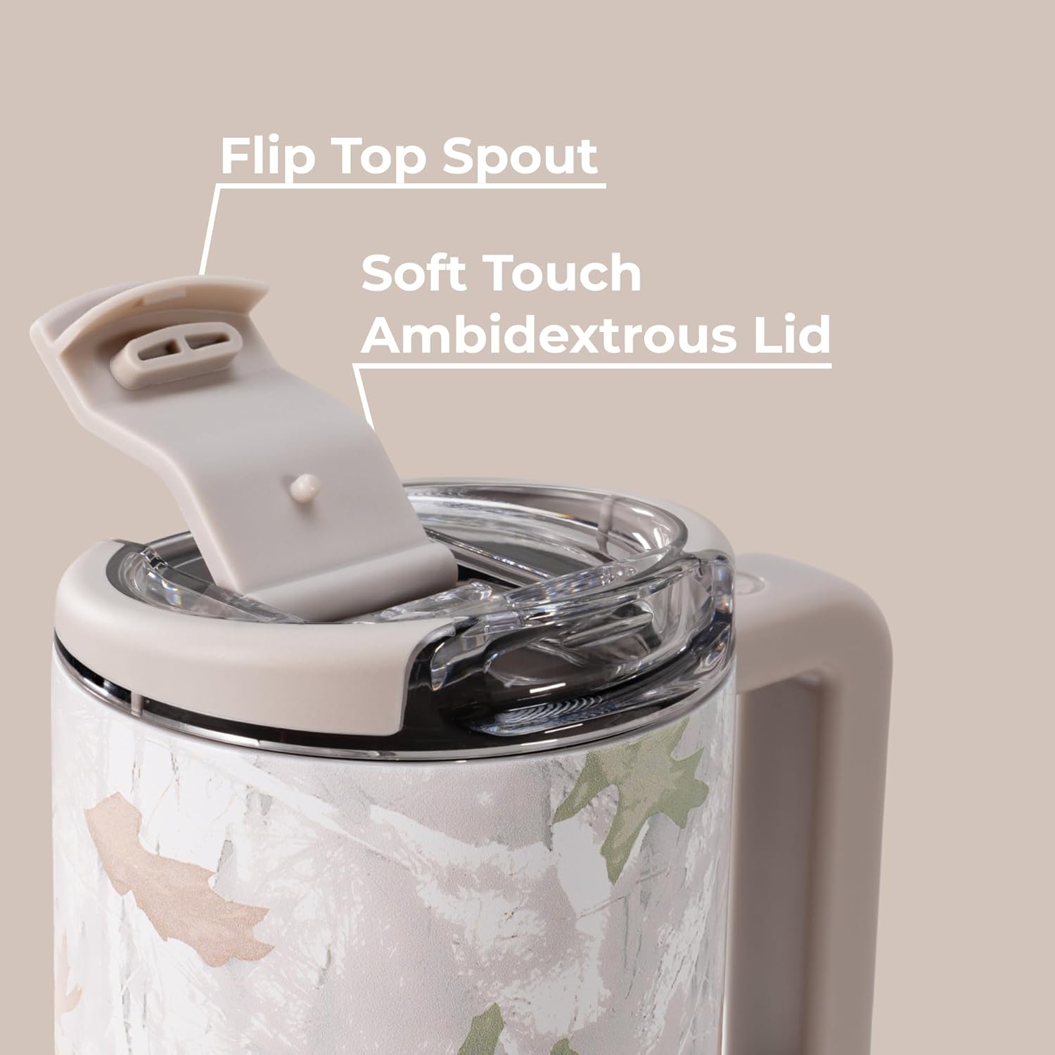 HydroJug Coffee Traveler 20 oz - Leak-Resistant, Ceramic-Lined Insulated Travel Coffee Mug for Hot or Cold Drinks with Flip Lid & Handle, Dishwasher Safe Coffee Tumbler, Camo - Image 6