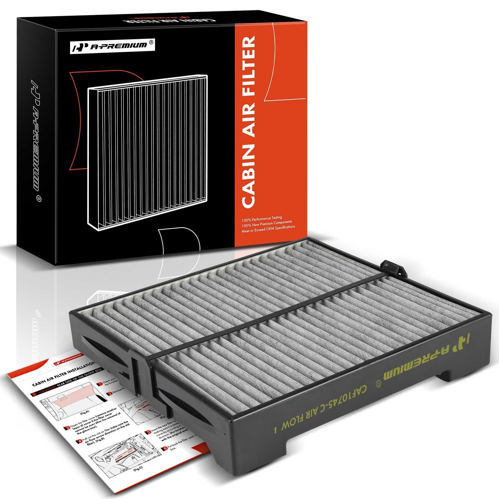A-PremiumCabin Air Filter with Activated Carbon Compatible with Subaru Forester 2003 2004 2005 2006 2007 2008, 2.5L, AWD, Replace# G3010SA100, 72880SA000