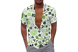 K121 Hawaiian Shirts Funny St Patrick's Day Button Up Shirt for Men...