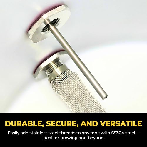 Miniatura 19 de MiniBrew Mamparo sin soldadura NPT EZ de 1/2 pulgada con juntas EPDM para elaboración casera (paquete de 3)