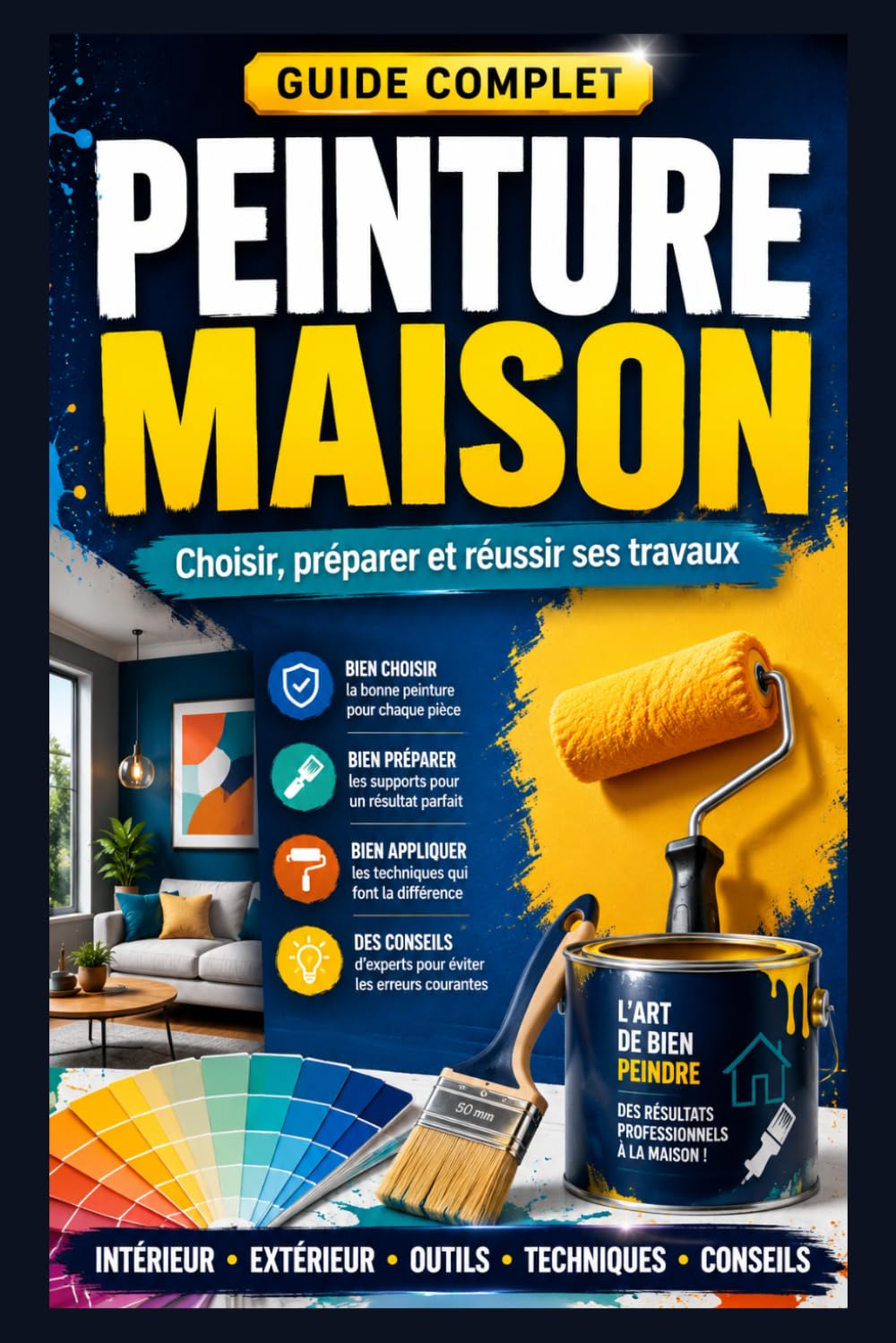 Peinture Maison : Le Guide Complet pour Choisir, Préparer et Réussir ses Travaux: Types de peinture, outils, préparation des surfaces, application, sécurité, prix et conseils pratiques pour peindre !