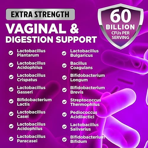 Miniatura 3 de Probióticos para mujeres, 60 mil millones de UFC, 16 cepas, prebióticos y arándano, equilibrio de pH, salud digestiva, apoyo vaginal e inmunológico,