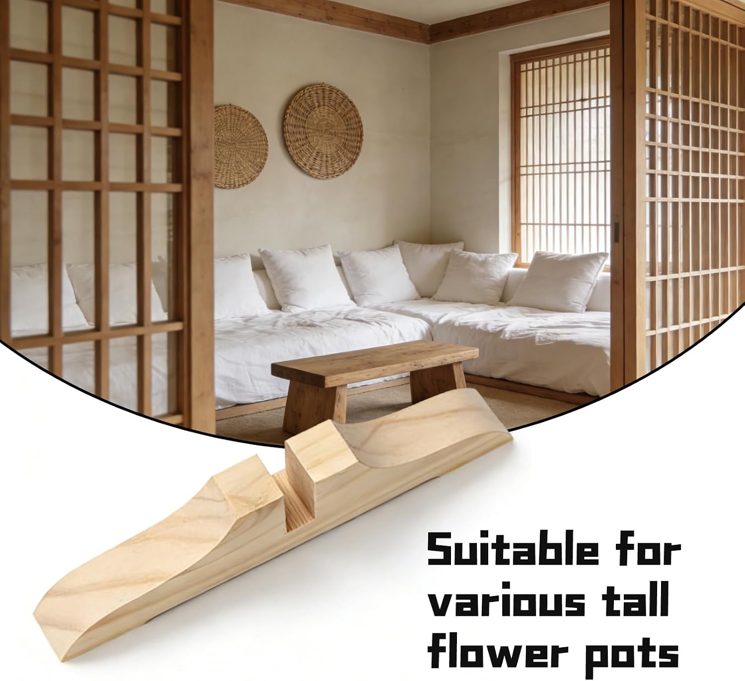 4 PCS Wood Room Divider Stand, Folding Room Dividers Holder Feet with Screws, Sturdy Privacy Screen Base for Folding Room Divider, Fit for Home Hotel Office (Wood)