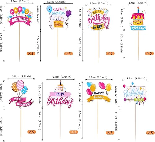 Miniatura 2 de Rsstarxi Paquete de 40 decoraciones para cupcakes de cumpleaños para baby shower, niños y niñas, suministros de decoración de pasteles