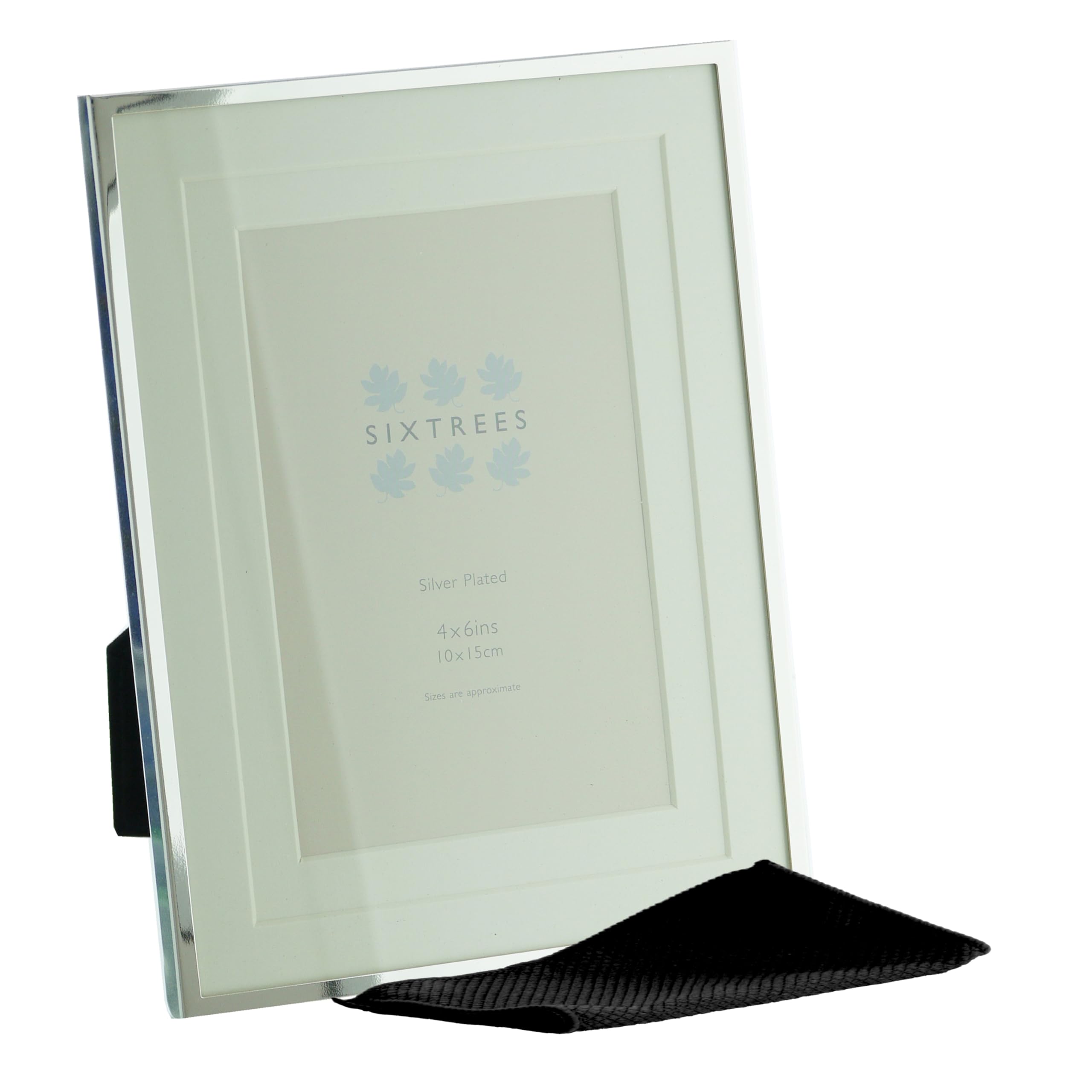 Sixtrees Park Lane 265346(MIF) Silver Plated 4 x 6 inch Photo Frame with Double Mount - Complete with microfibre polishing cloth.