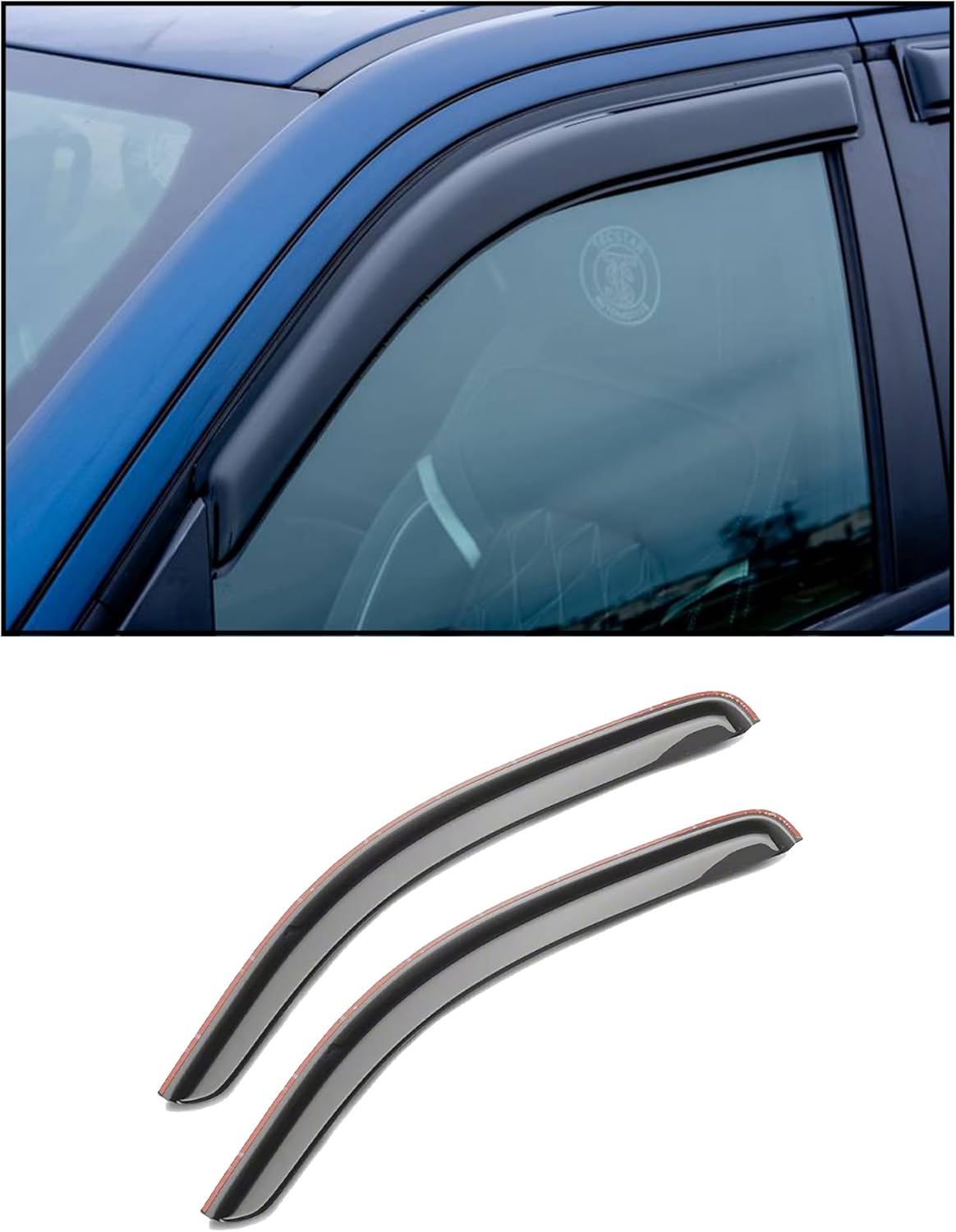 Black Horse Off Road [BHOR Tape On Rain Guards/Wind Deflectors Compatible with 96-24 Chevrolet Express 1500/2500/3500/ Express Cargo/4500/Express Pasajeros Smoke 2 PCs - 122455