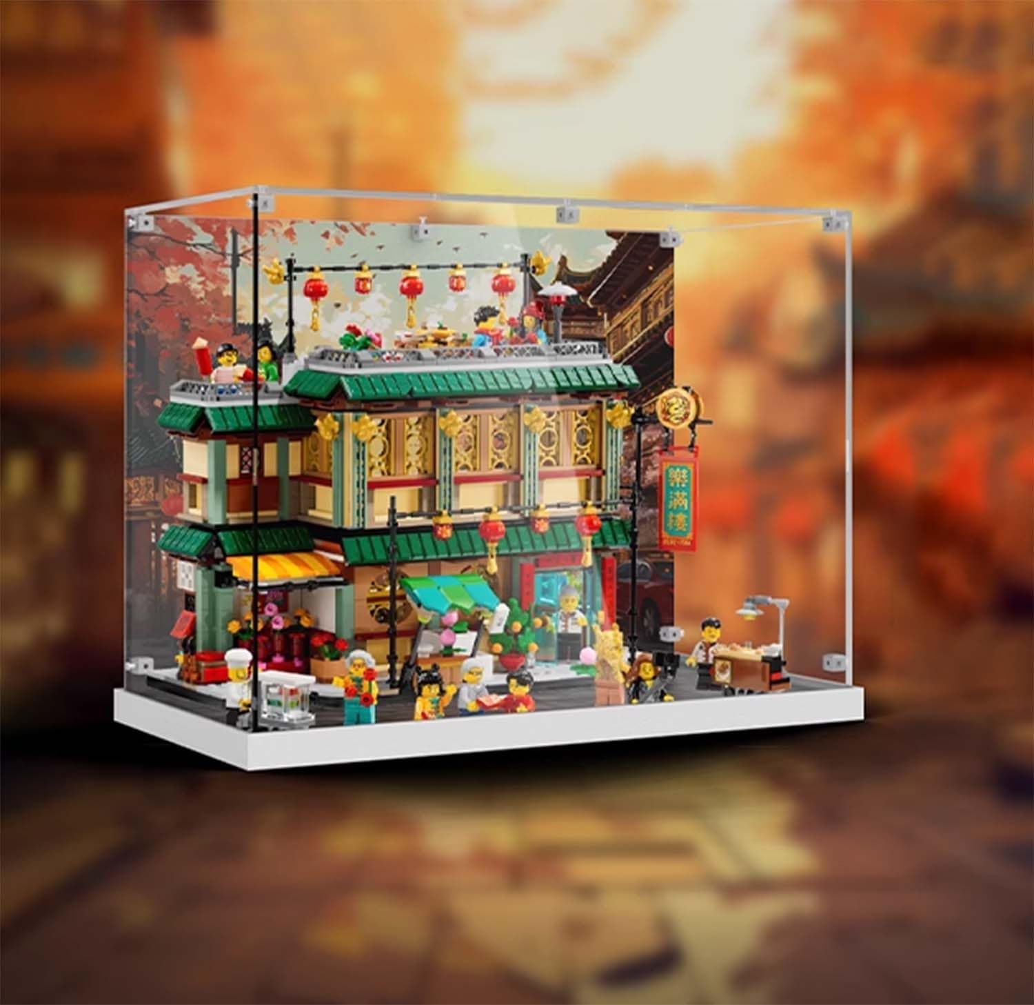 Acrylic Dustproof Display Case Designed for LE-GO 80113 Le Mansion Building Block Model, Transparent Box, Display Box Compatible with Le-go 80113 (No Model) (Background 3)