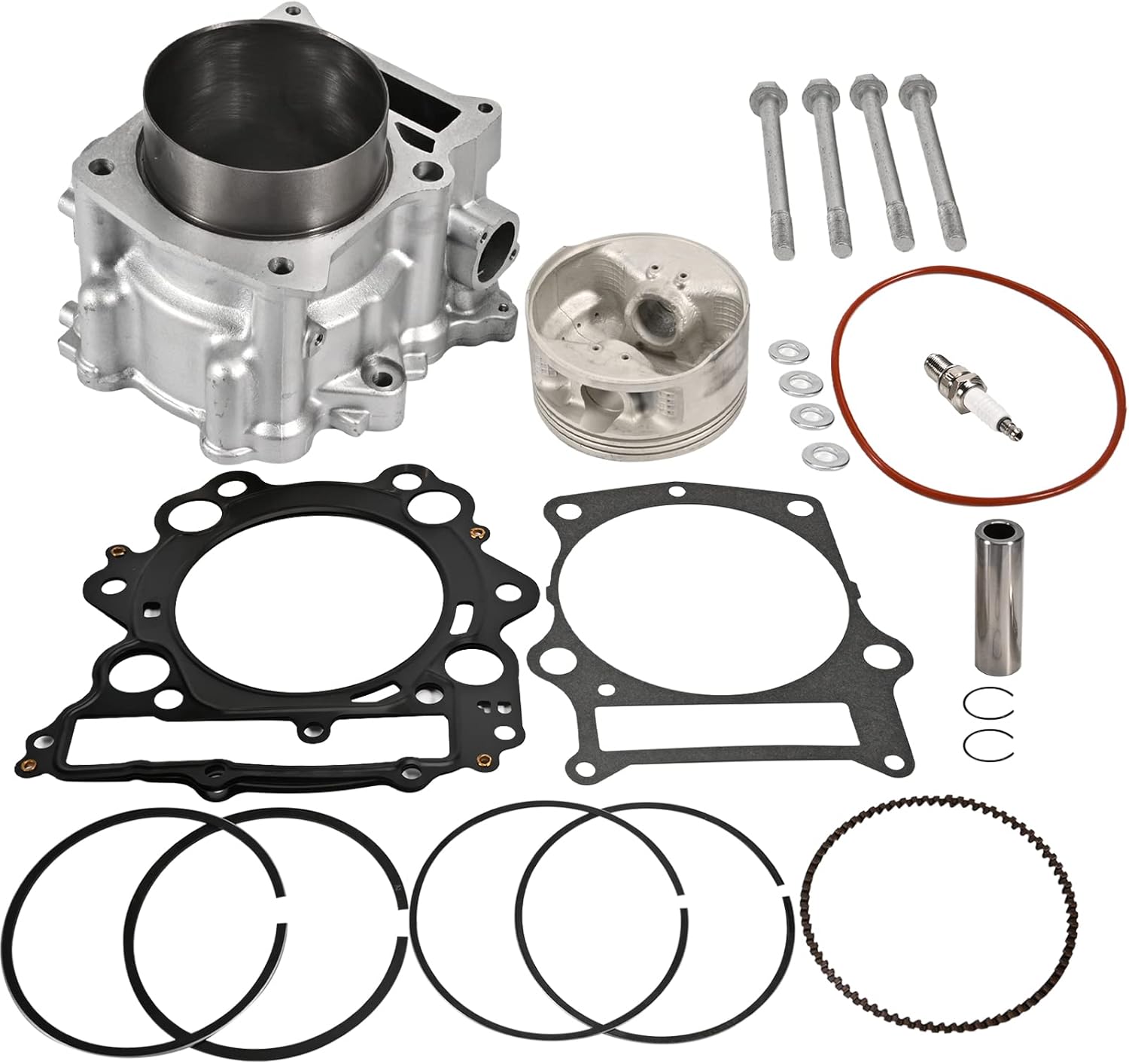 686cc 102mm Big Bore Piston Cylinder Kit Compatible with Yamaha Grizzly 660 2002-2008, Raptor 660R 2001-2005, Rhino 660 2004-2007 90105-10649-00 3YF-11310-01 93450-24028-00
