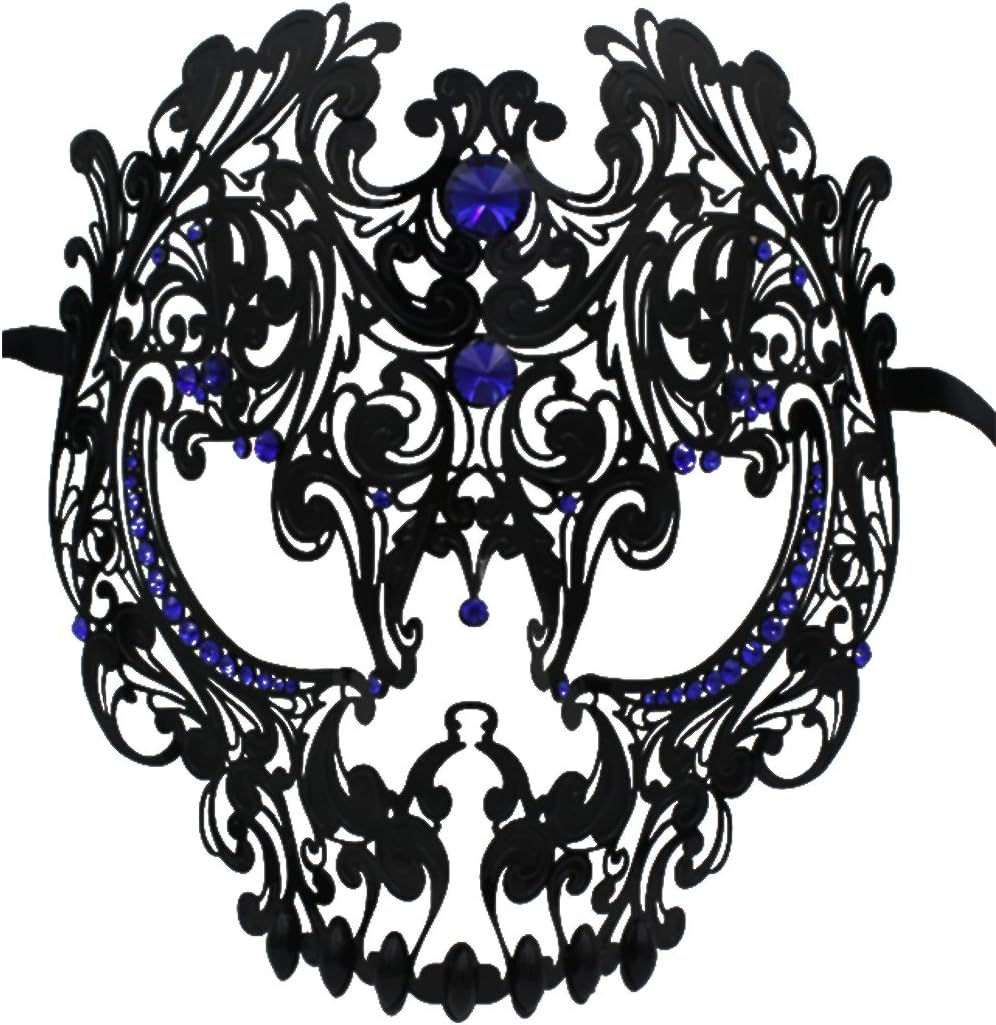 Coddsmz Halloween Masquerade Masks Full Face Mardi Gras Party Costume Mask Halloween Cosplay Mask Metal Mask with Rhinestone