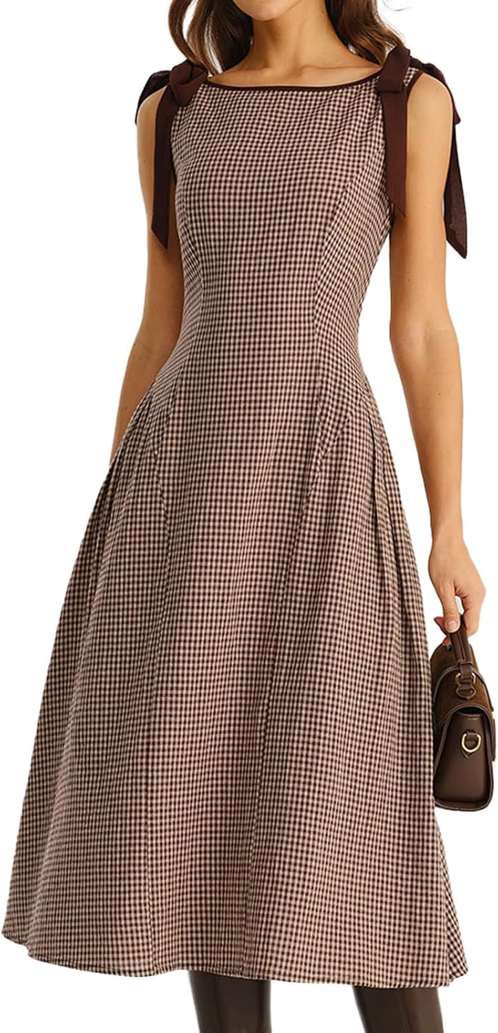 RIHOAS Gingham Midi Dress
