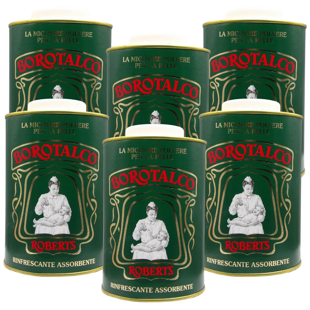 Talco In Barattolo, Talco in Polvere Multiuso Assorbente e Rinfrescante, Per Una Pelle Vellutata. Adatto Per Uomo, Donna e Bambini 500g (6 Barattoli)