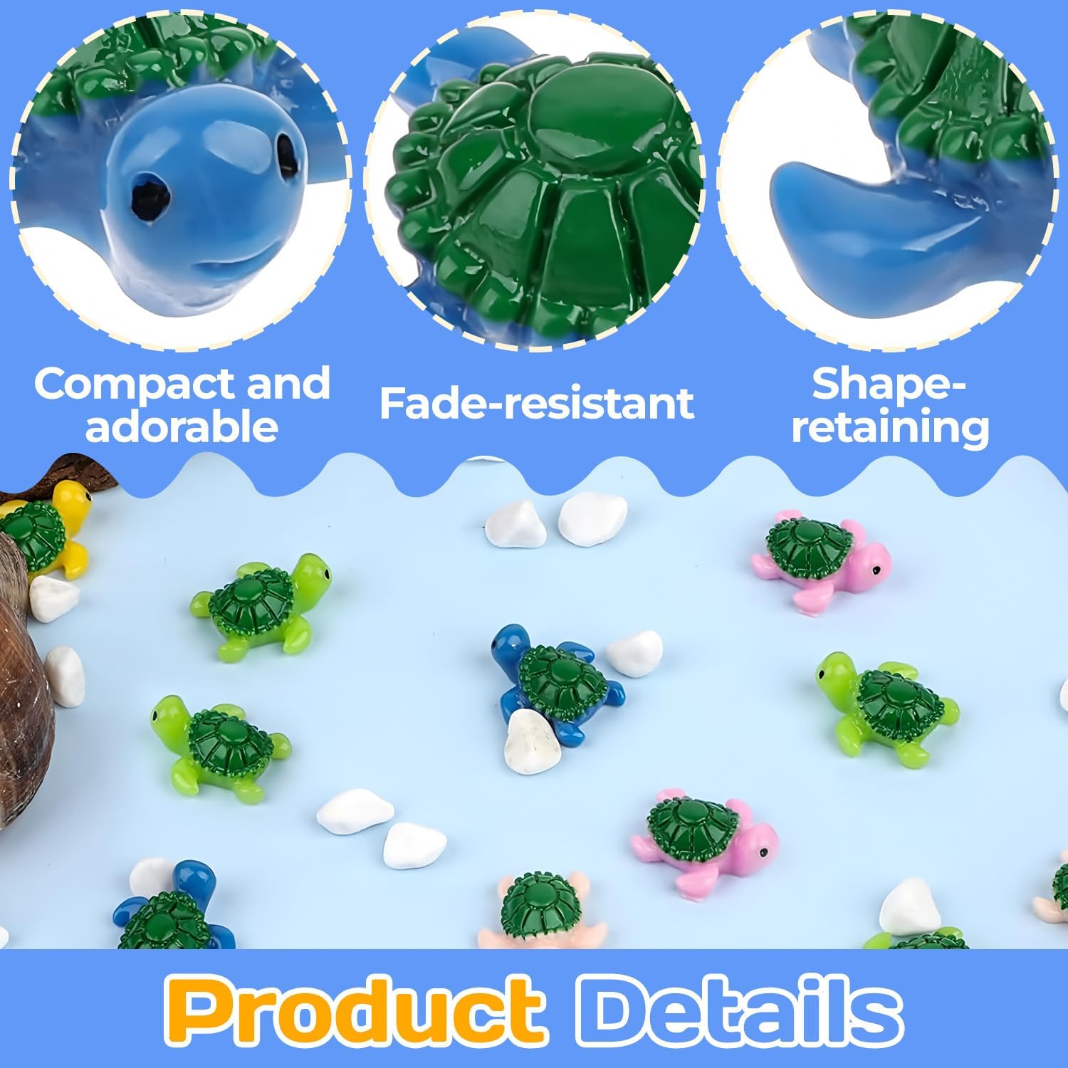 30PCS Miniature Turtles Decor,Mini Turtles,Tiny Turtles,Turtle Figurines,Miniature Turtle Statue,Micro Landscape Decor Ornament for Garden Fish Tank Home Plant Decoration Crafts DIY image 3