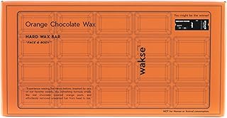 wakse Orange Chocolate Hard Wax Bar, For Face & Body Hair Removal, Stripless, Chocolate Orange Scented
