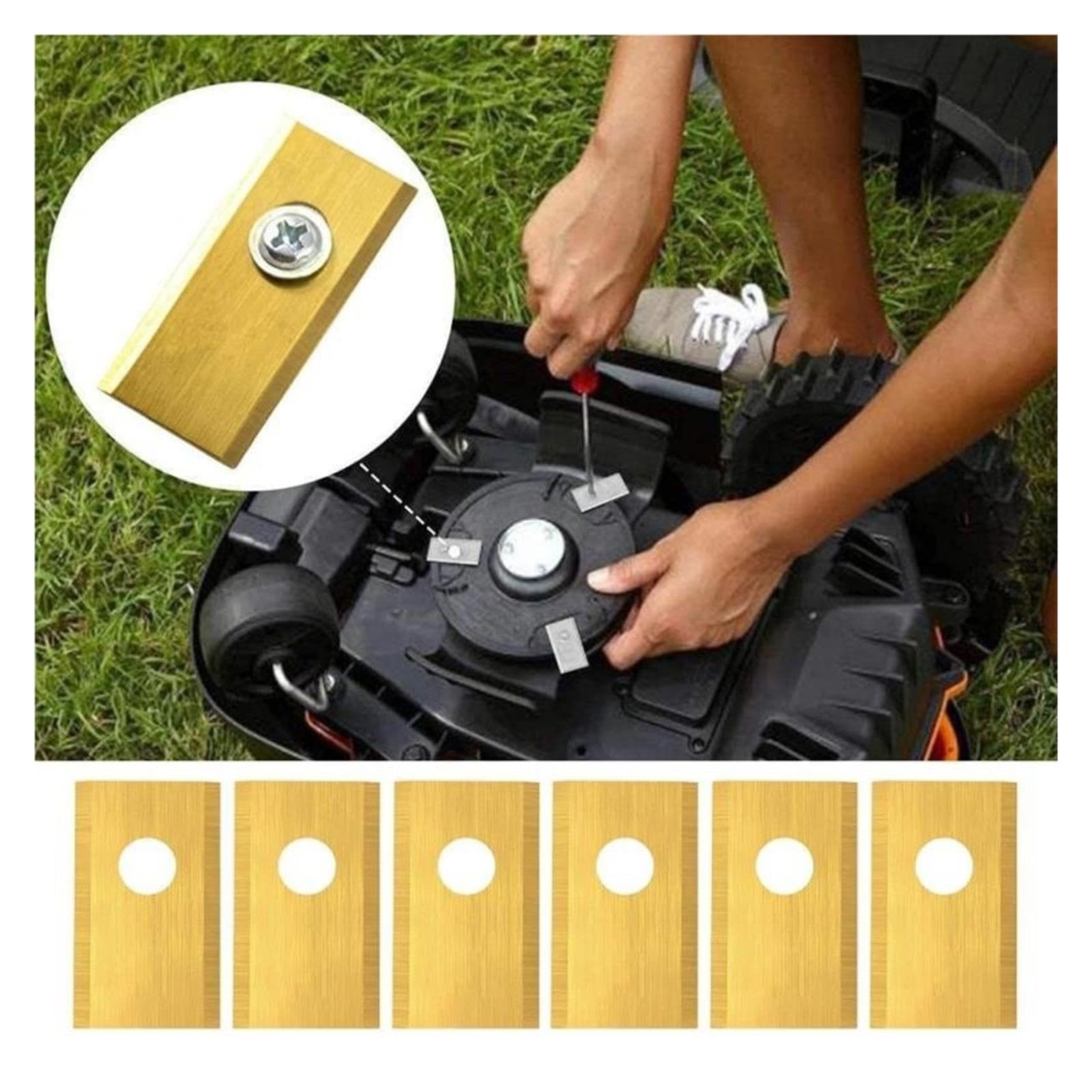 Juego De Cuchillas De Repuesto De Acero Inoxidable, 18/36/54 Uds., Cuchillas De Corte for Cortacésped Compatibles Con Cortacésped Robótico Worx Landroid(Gold 36PCS)