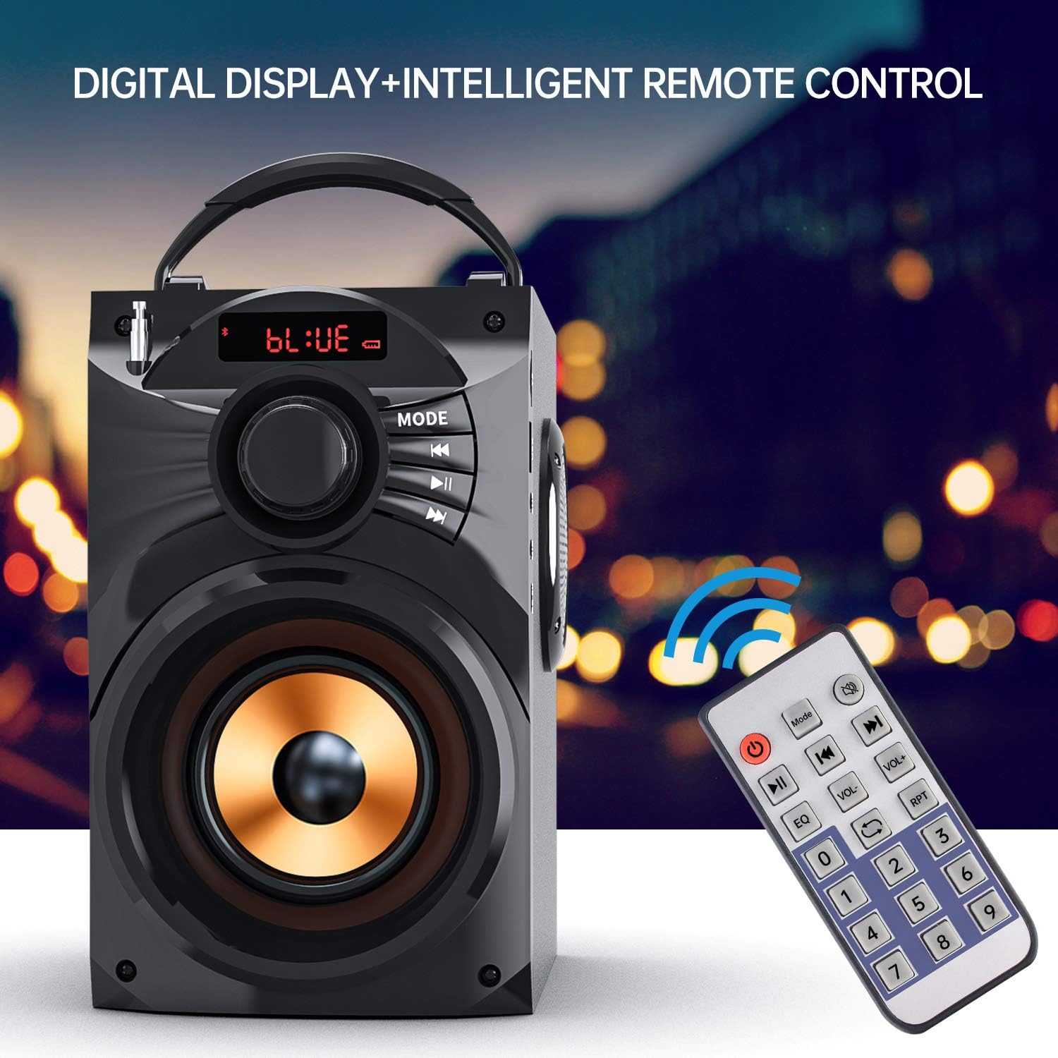 Free Shipping Over $50 EIFER Bluetooth Speakers Portable Bluetooth Speaker Wireless Loudspeakers Subwoofer TWS Paring Remote Control FM Radio Handles Phone Stand TF Card/U-Disk/AUX Input Player for Indoor Outdoor Party B10